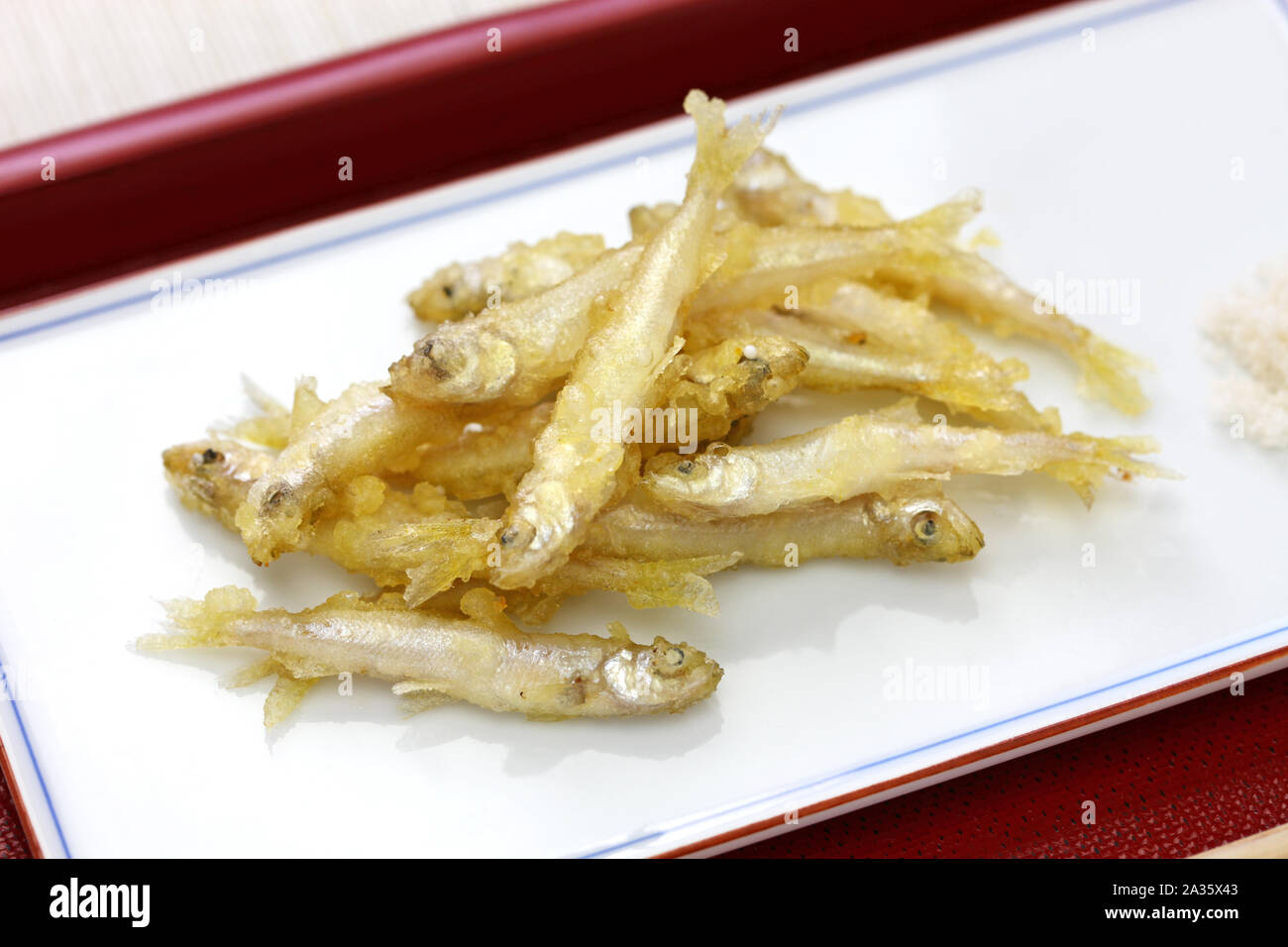 crispy fried whitebait, japanese tempura style Stock Photo Alamy