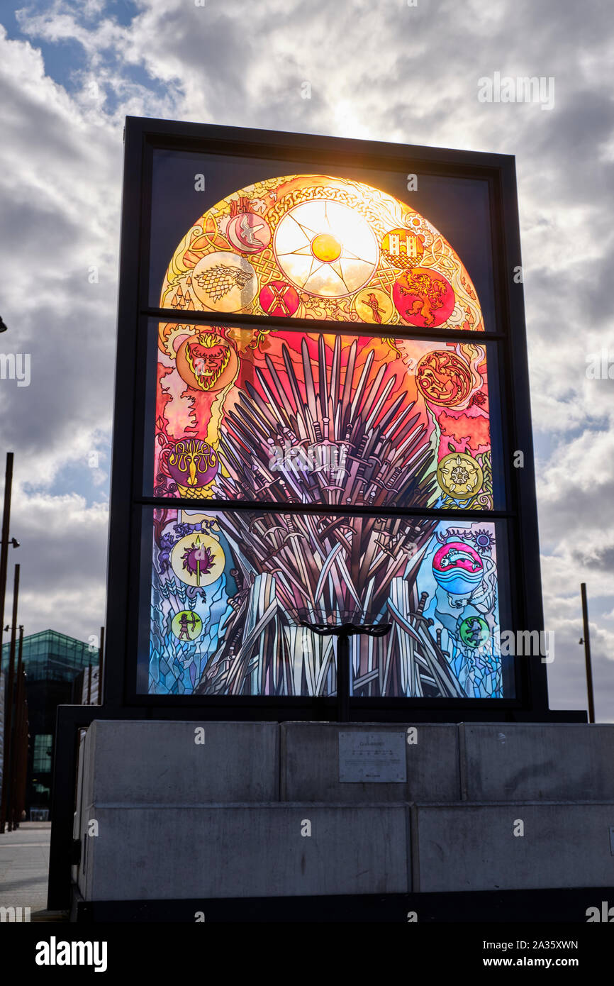 Games of thrones tribute stain glass window develop by city of Belfast