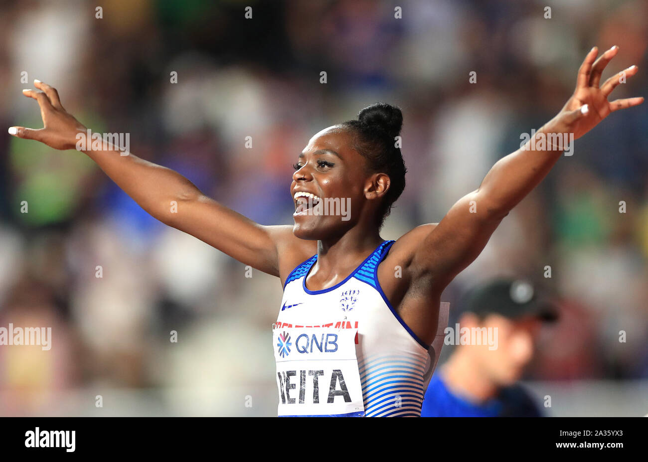 Great Britain's Daryll Neita (left) celebrate winning silver in the ...