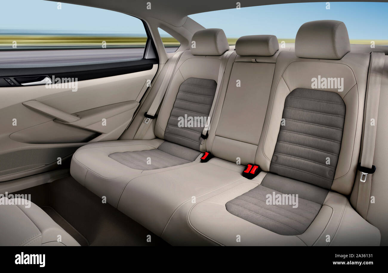 back passenger seats in modern luxury comfortable car Stock Photo Alamy