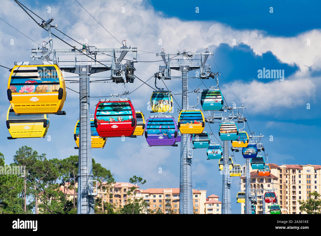 New Disney Skyliner cable car system at Disney World Stock Photo Alamy
