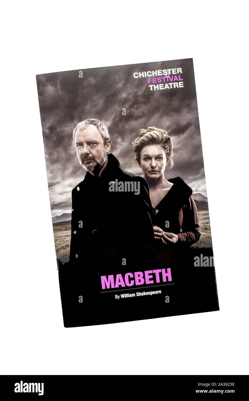 Programme for the 2019 Chichester Festival Theatre production of Macbeth by William Shakespeare. Stock Photo
