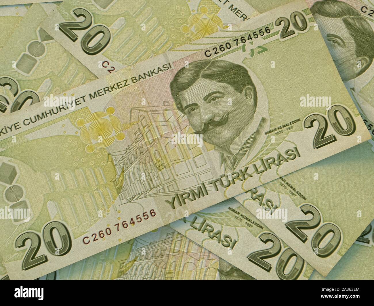 TRY. Turkish currency. Money of Turkey business background. Turkish