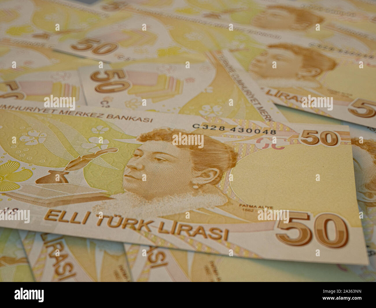 TRY. Turkish currency. Money of Turkey business background. Turkish