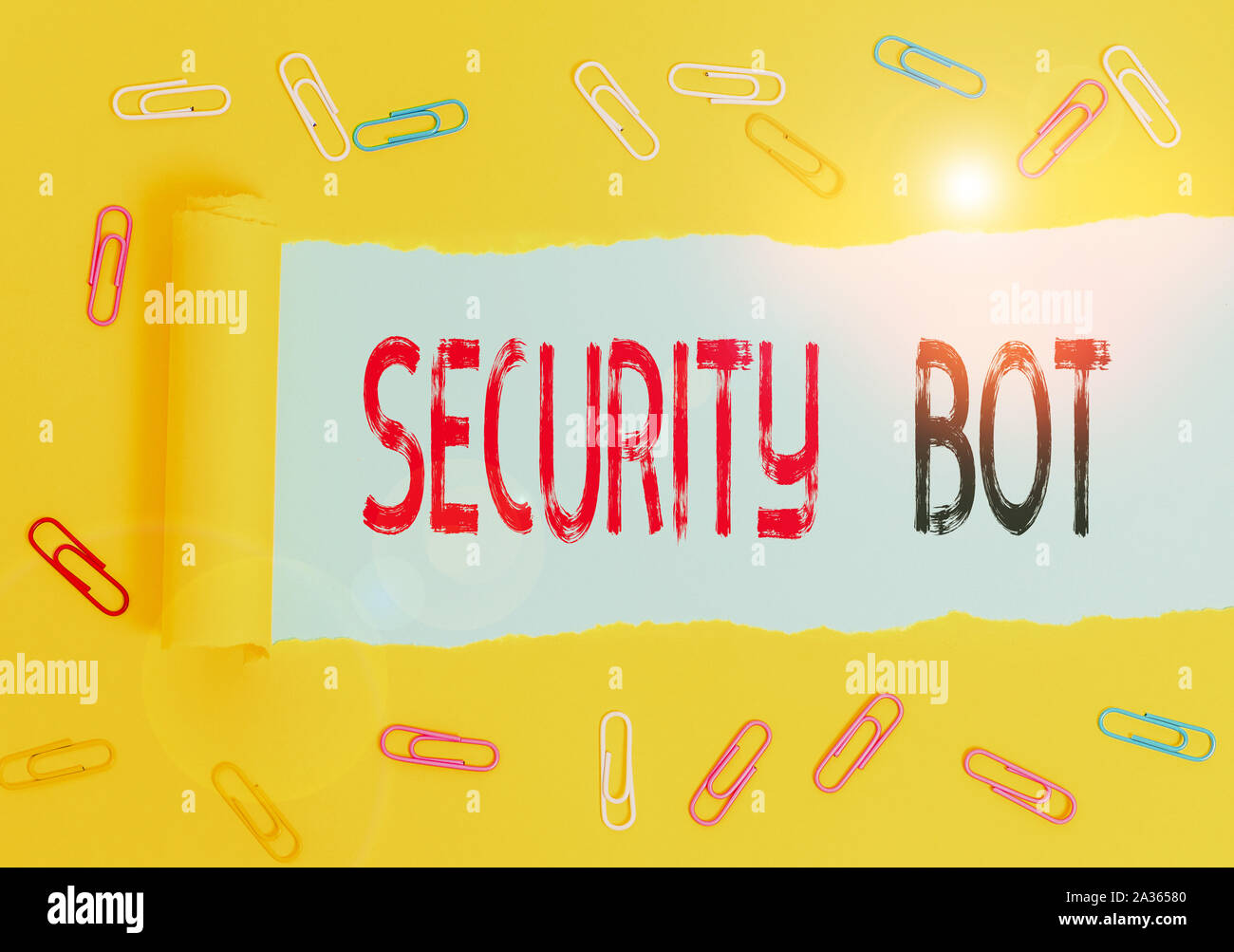 Handwriting text Security Bot. Conceptual photo software that performs ...