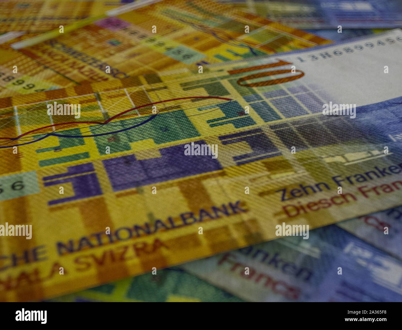 Currency of Switzerland. Finance background. Zurich. CHF. Swiss Franc