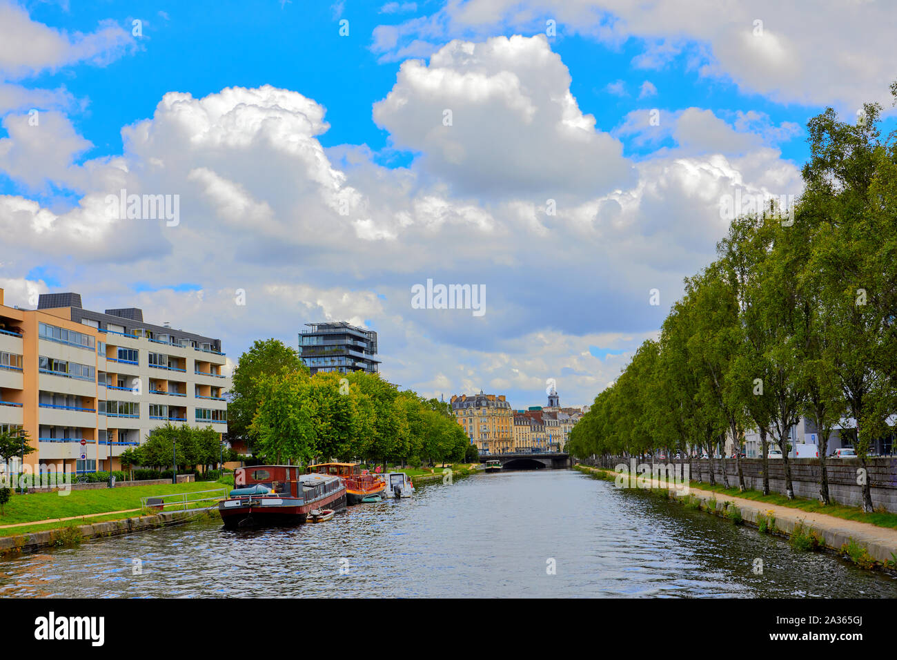 Image of Rennes from the River Vilaine, Brittany, France Stock Photo