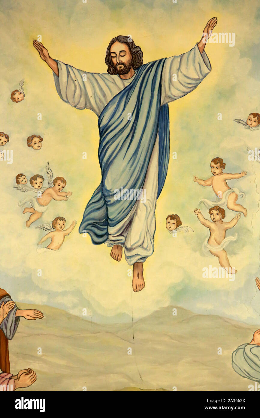 Ascension de Jésus-Christ. Eglise Saint-André. Domancy. Haute-Savoie. France. Stock Photo