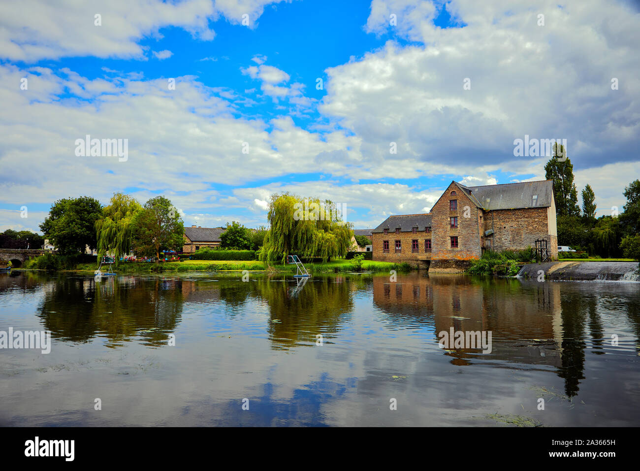 Image of the River Vilaine at Pont-Rean, Brittiany, France Stock Photo