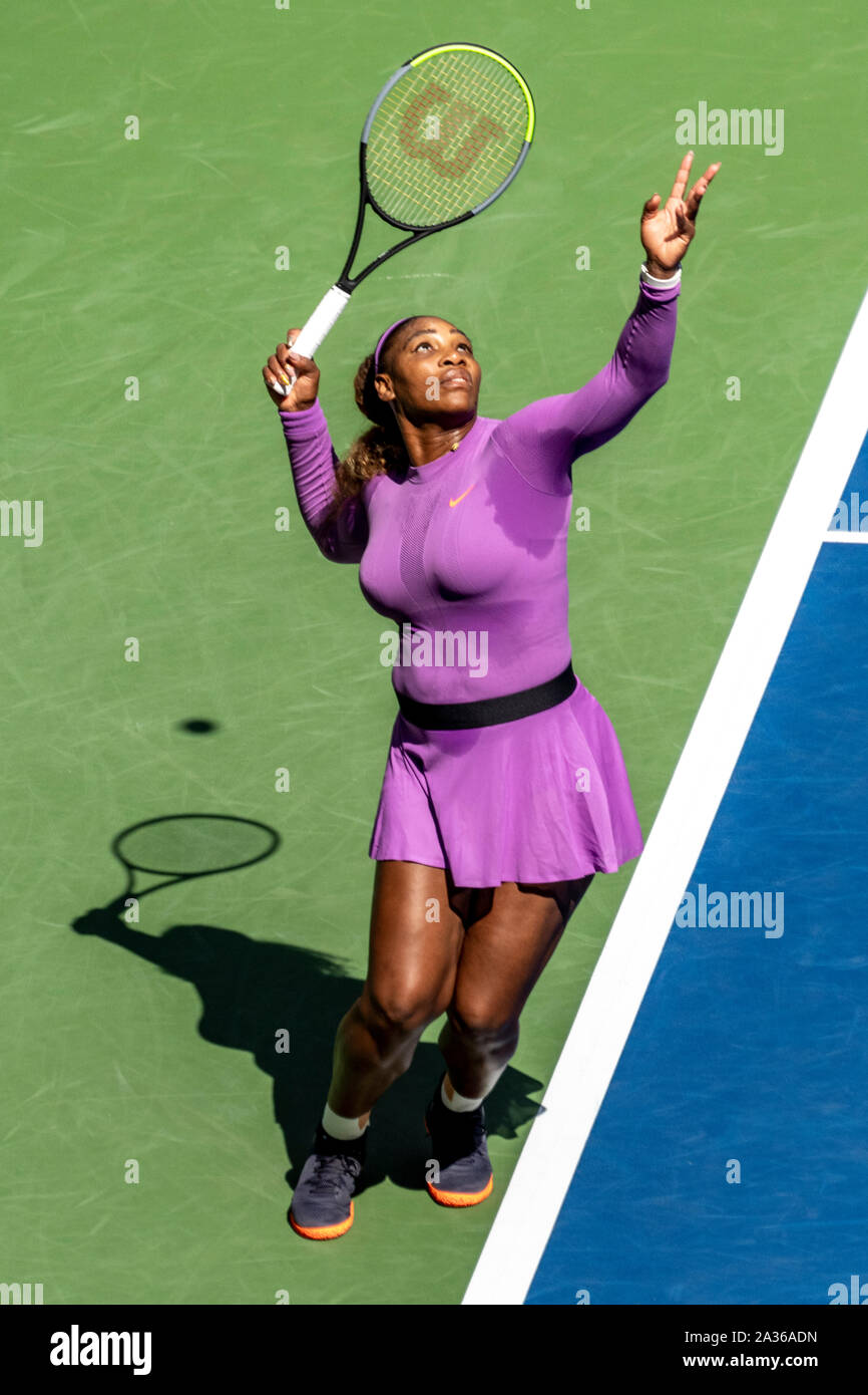 Serena Williams of USA competing in the third round of the 2019 US Open ...
