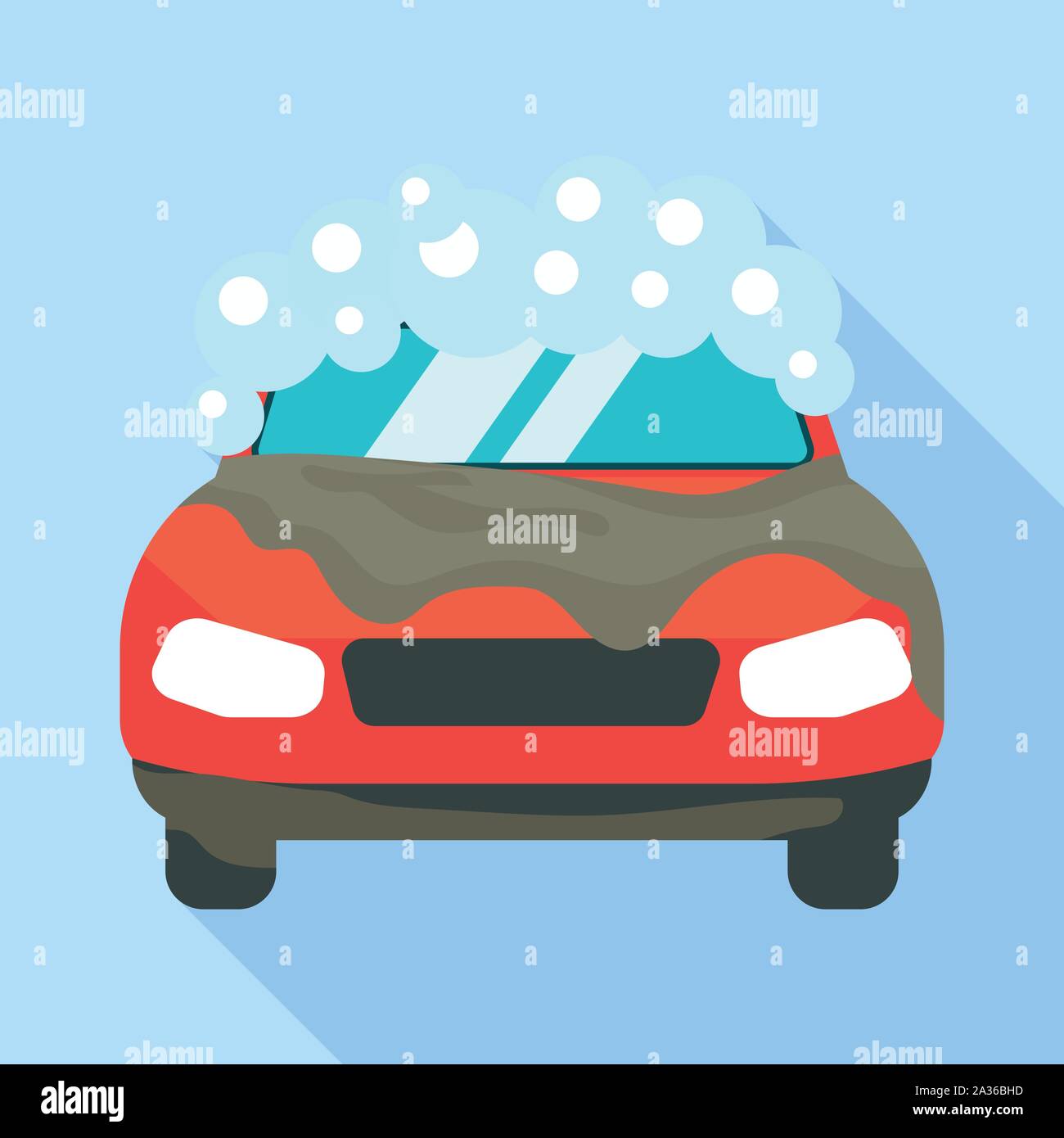 Car wash icon, flat style Stock Vector