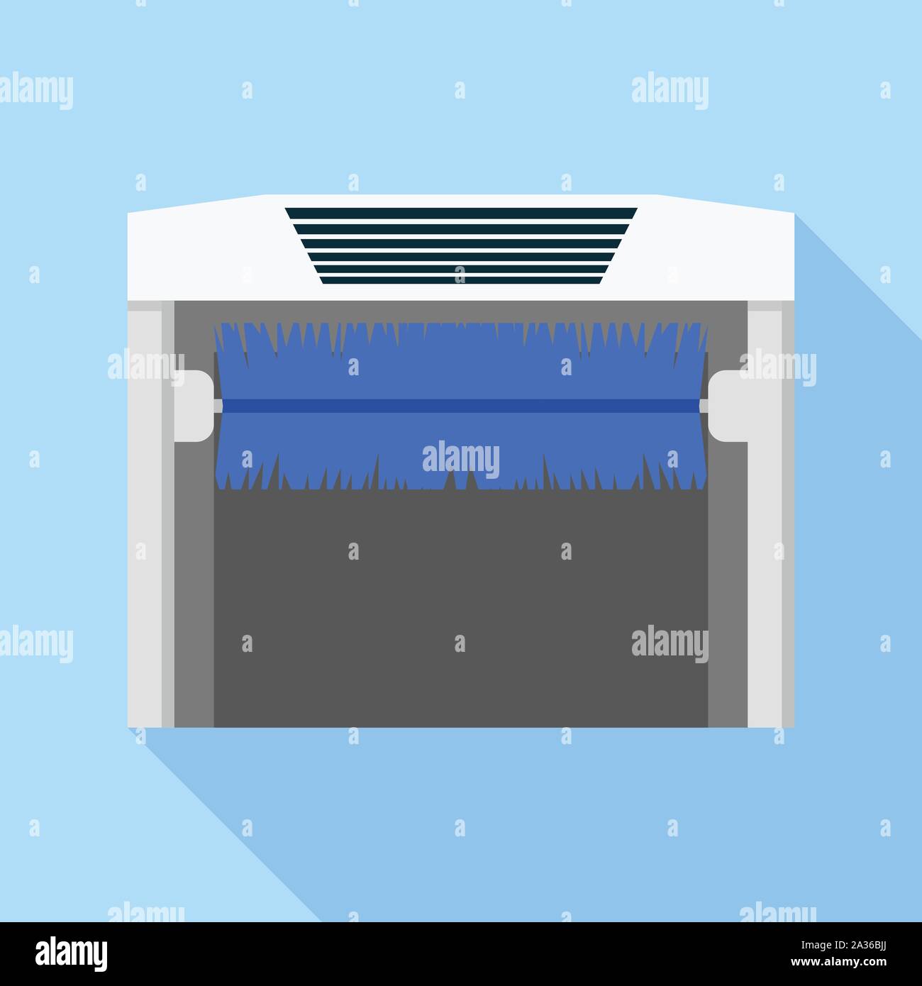 Car wash automatic brush icon, flat style Stock Vector