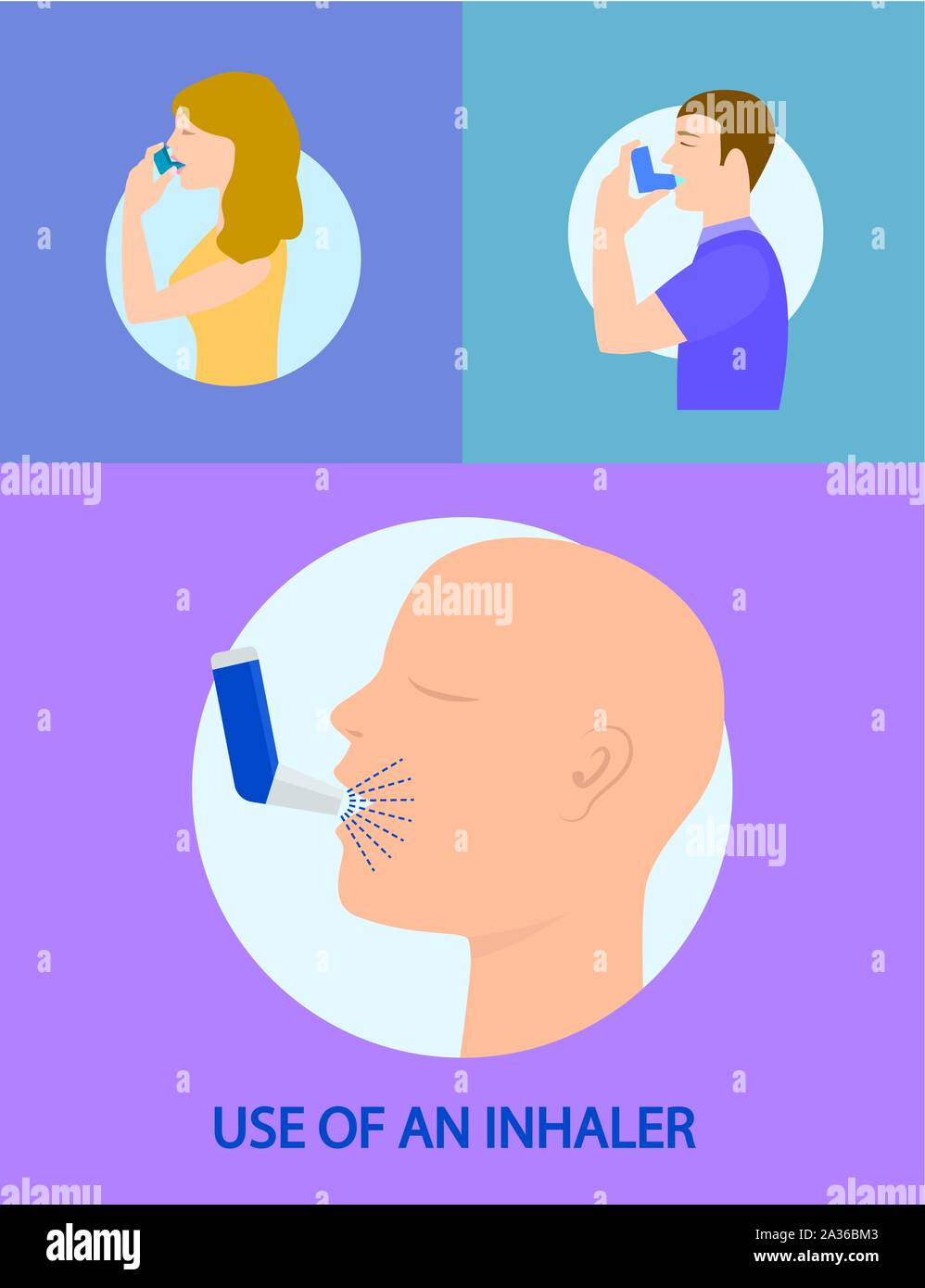 Inhaler banner set, flat style Stock Vector Image & Art Alamy