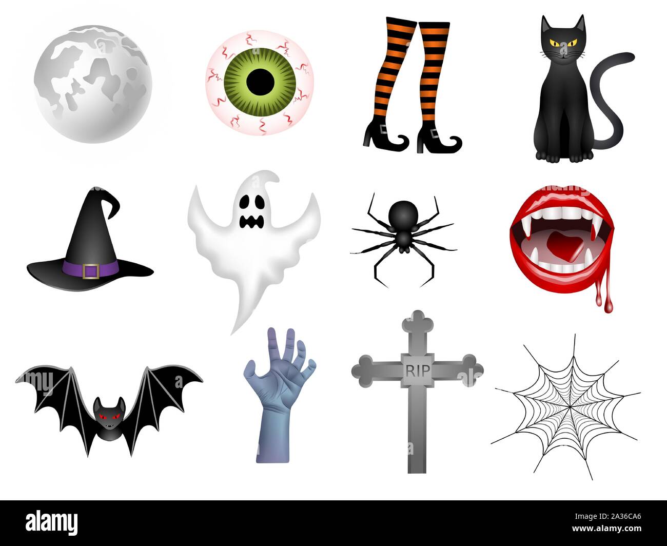 halloween items illustration Stock Vector Image & Art Alamy