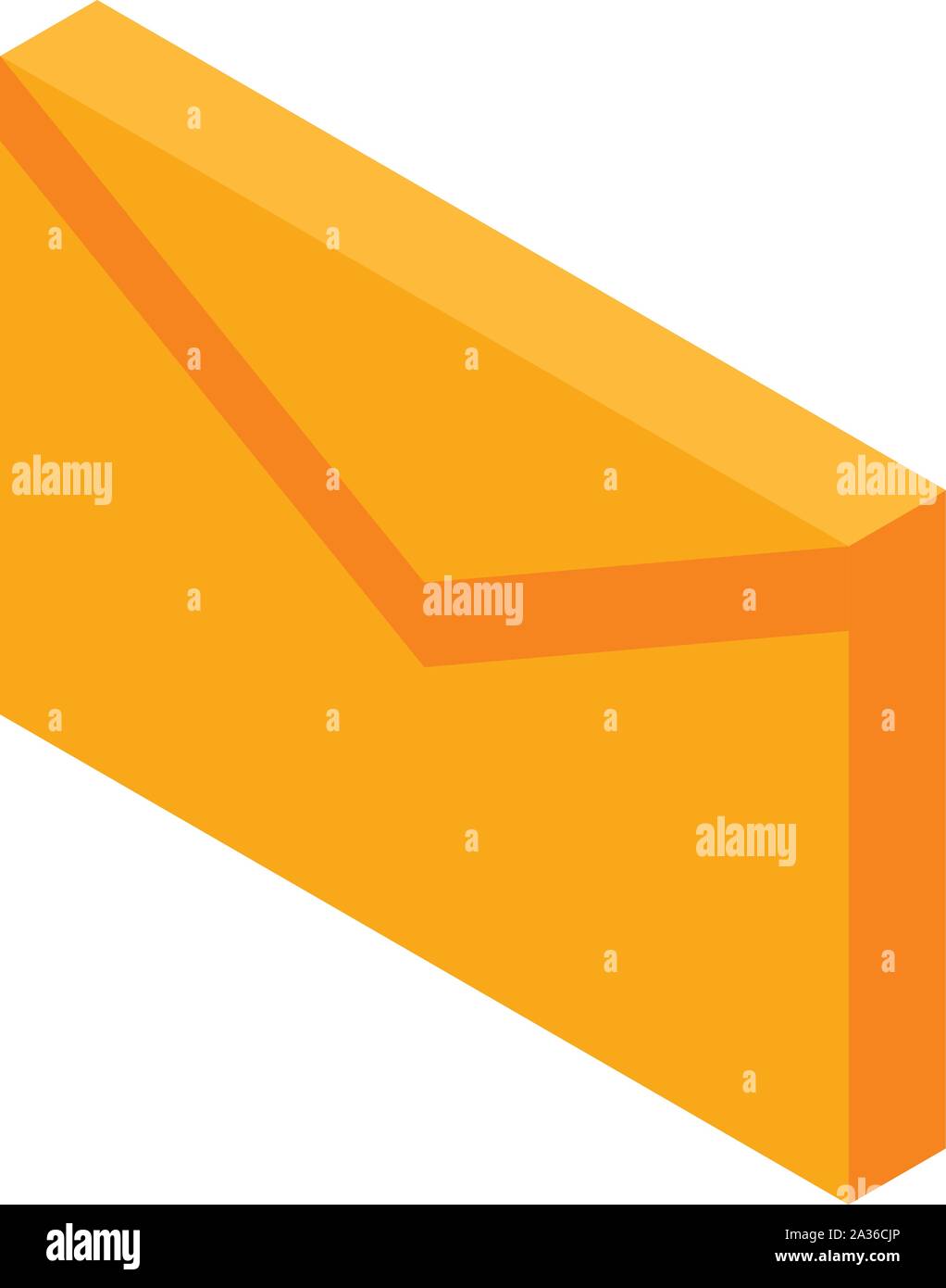 Yellow mail icon, isometric style Stock Vector