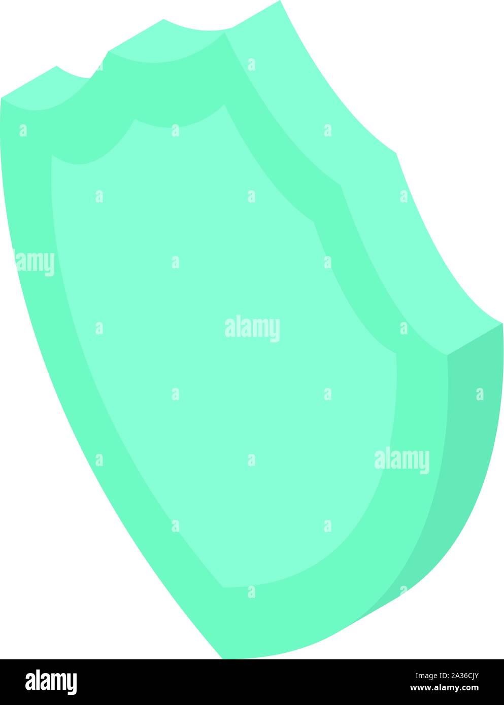 Green shield icon, isometric style Stock Vector