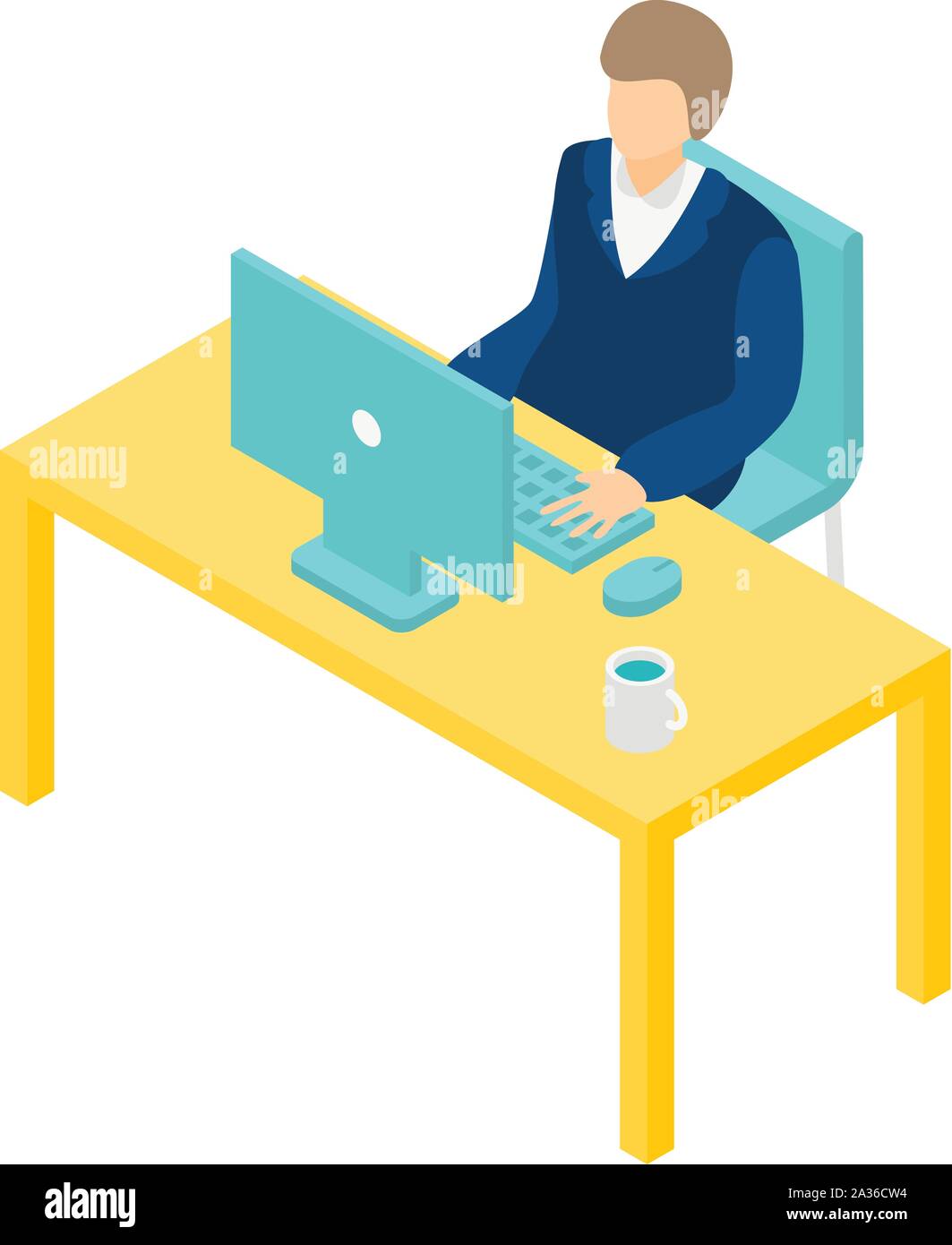 Office bank worker icon, isometric style Stock Vector Image & Art - Alamy