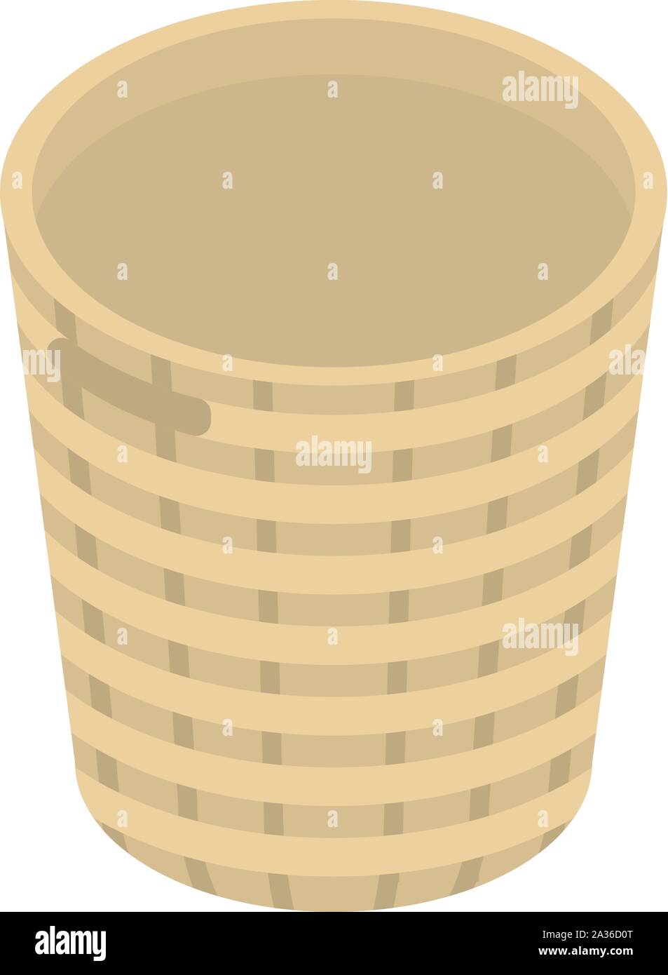 Picnic wicker icon, isometric style Stock Vector