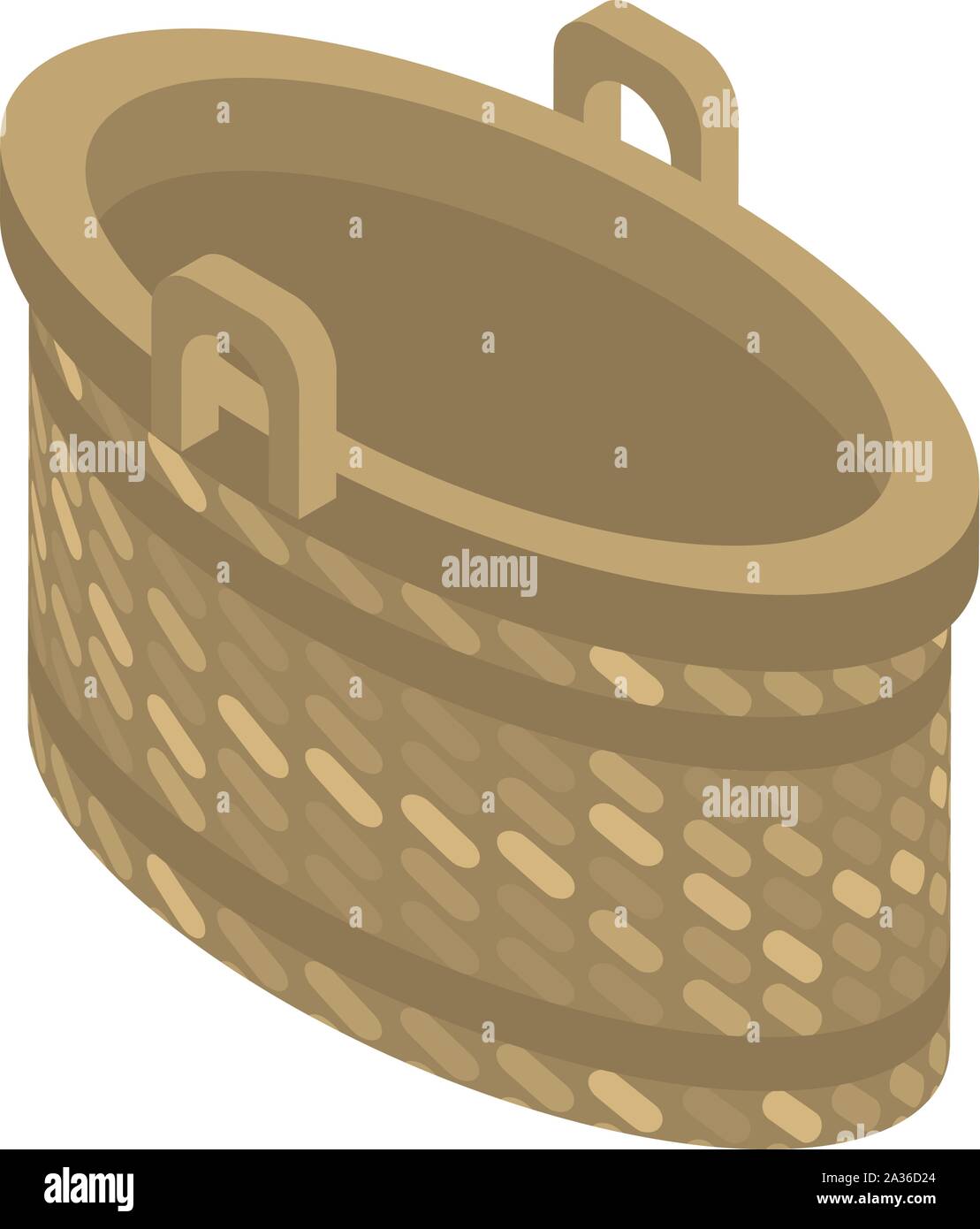Empty wicker icon, isometric style Stock Vector