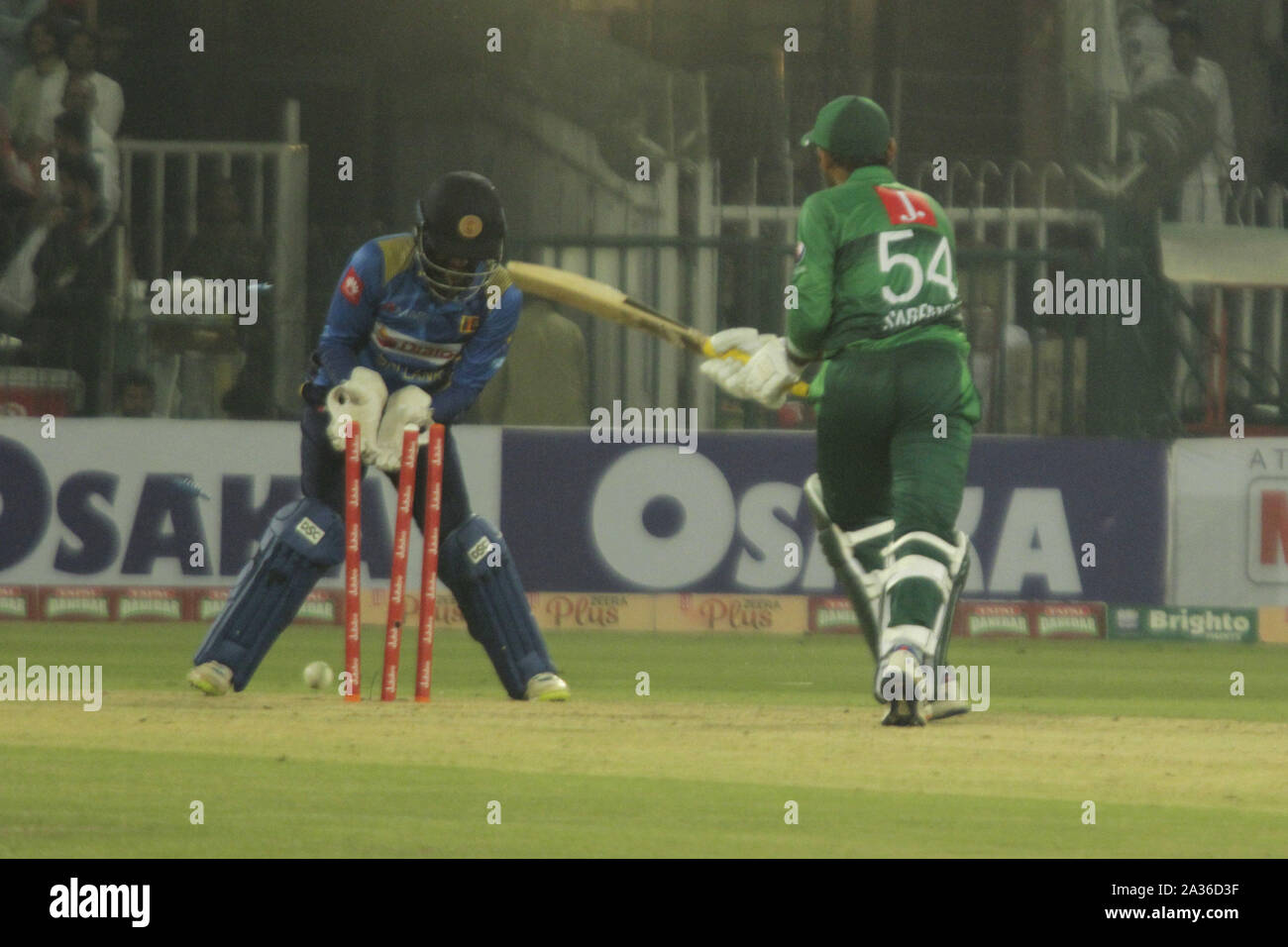 A view of T-20 Series of 1st day between Pakistan and Sri Lanka at Qaddafi Cricket Stadium in Lahore