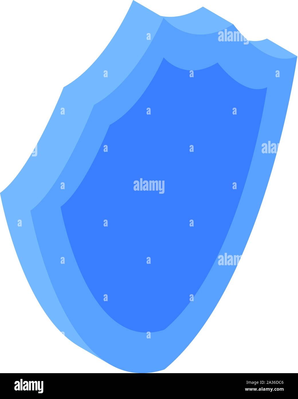 Blue shield icon, isometric style Stock Vector