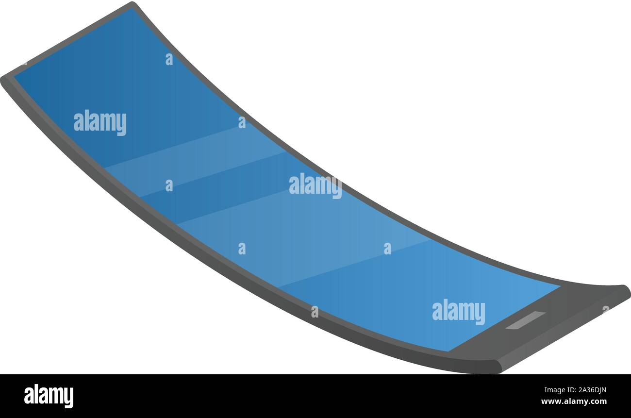 Curve flexible display icon, isometric style Stock Vector