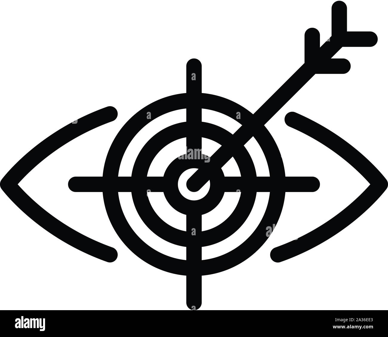 Eye aiming arrow at target icon, outline style Stock Vector Image & Art ...