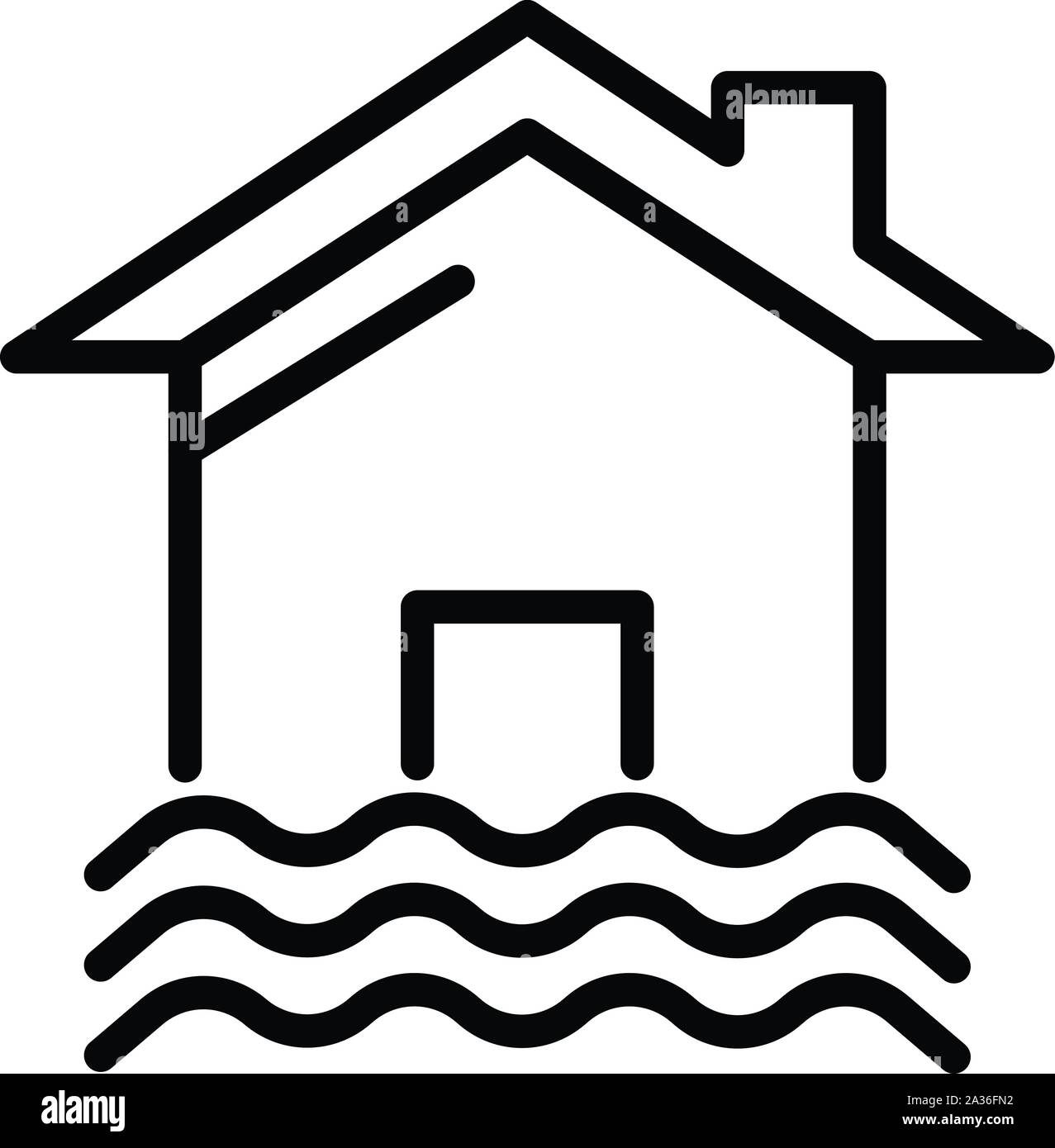 House and water icon, outline style Stock Vector Image & Art - Alamy