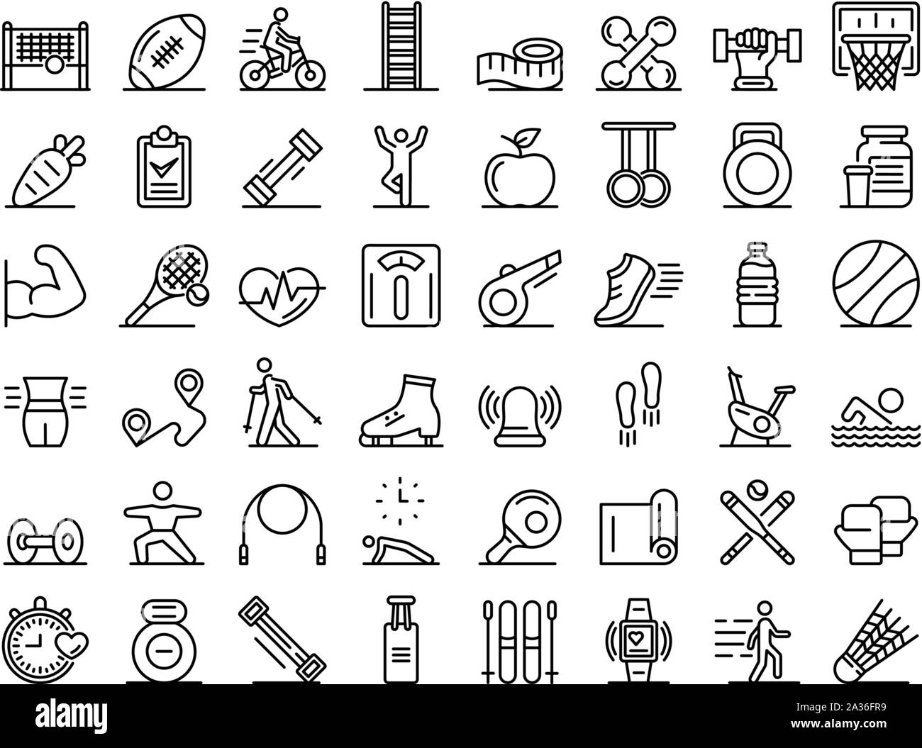 Outdoor fitness icons set, outline style Stock Vector Image & Art - Alamy