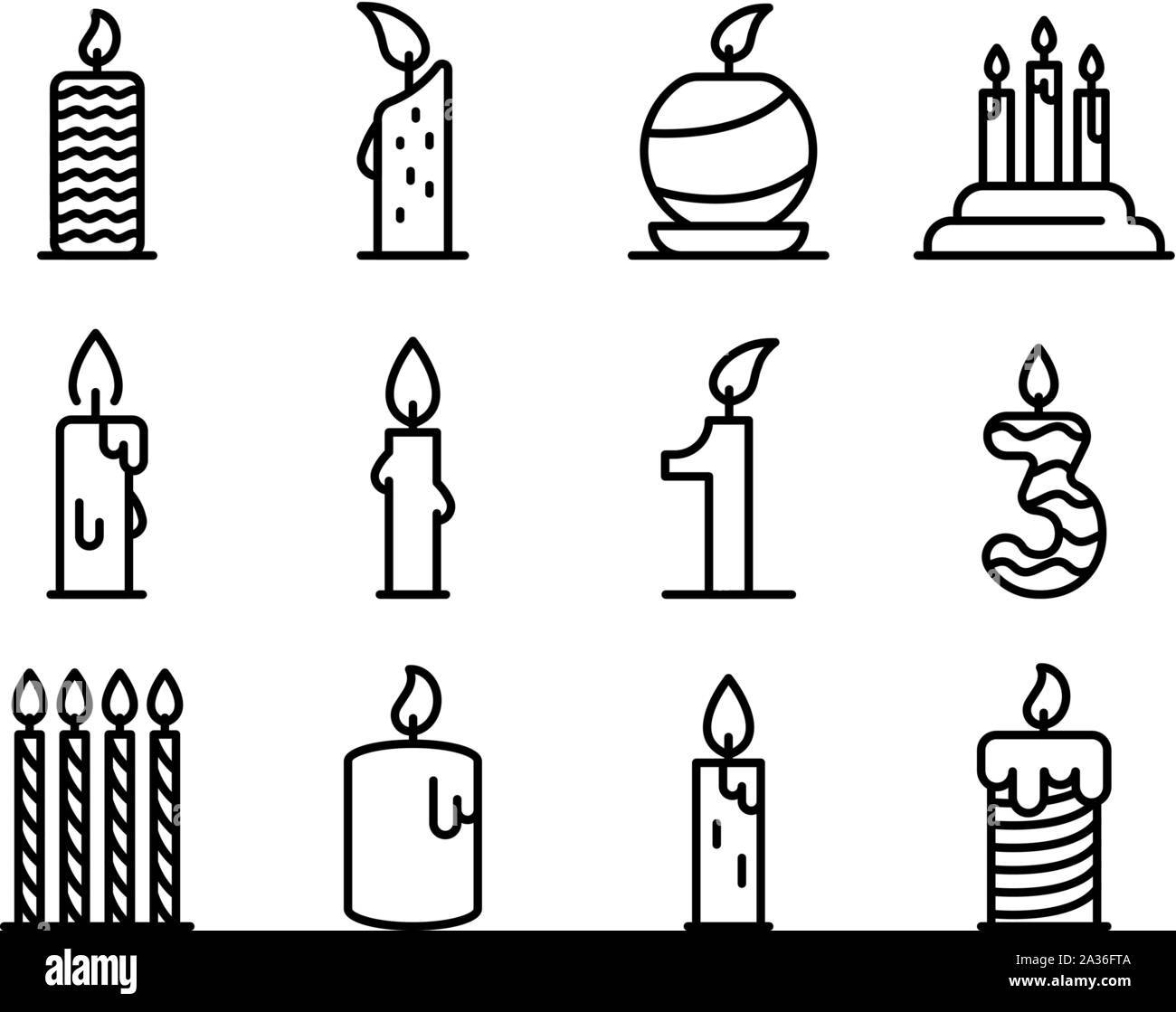 Birthday Candle Icons Set Outline Style Stock Vector Image Art Alamy birthday-candle-icons-set-outline-style-stock-vector-image-art-alamy