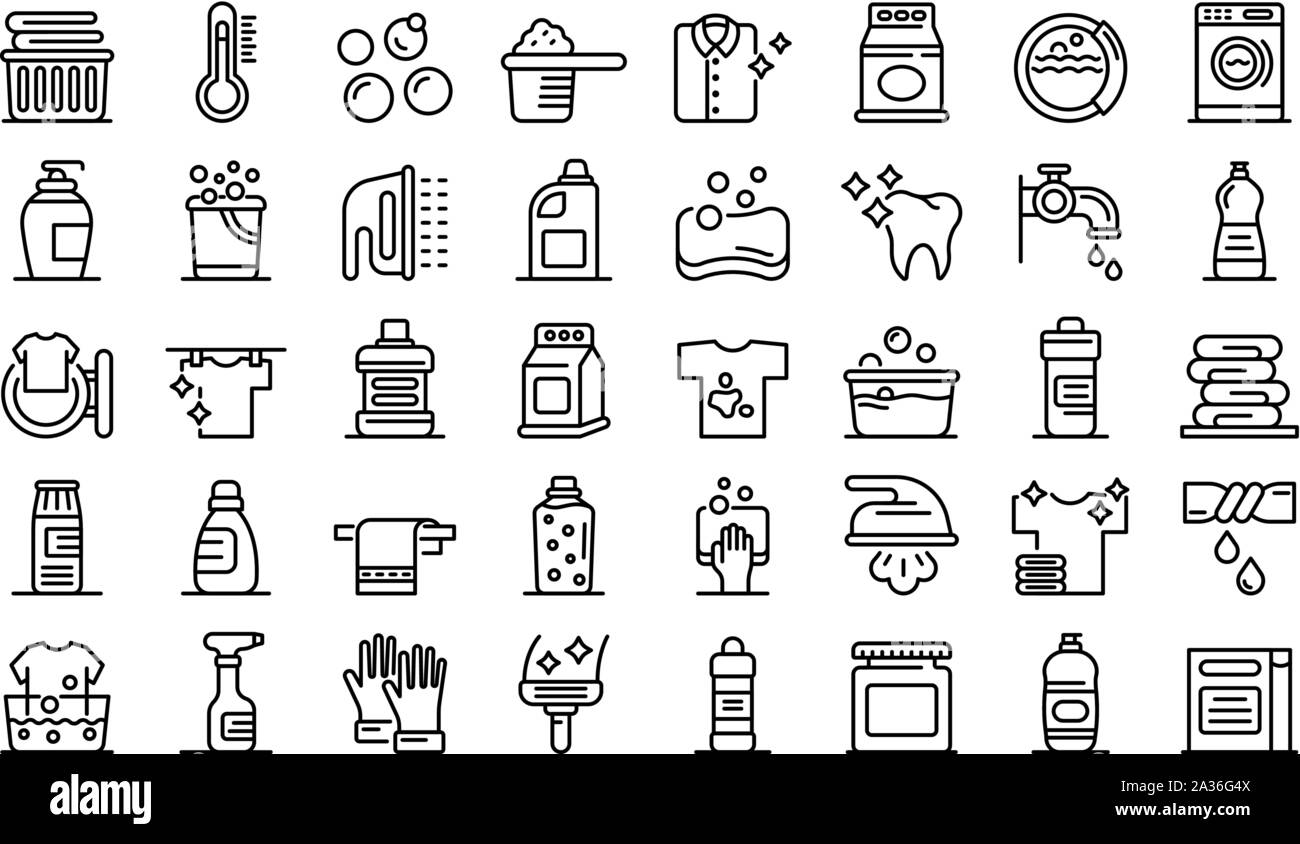 Bleach icons set, outline style Stock Vector Image & Art - Alamy