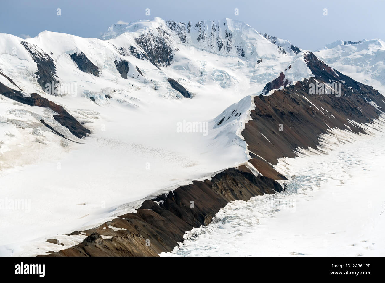 Snow covered mountain ridges in Kluane National Park, Yukon, Canada ...