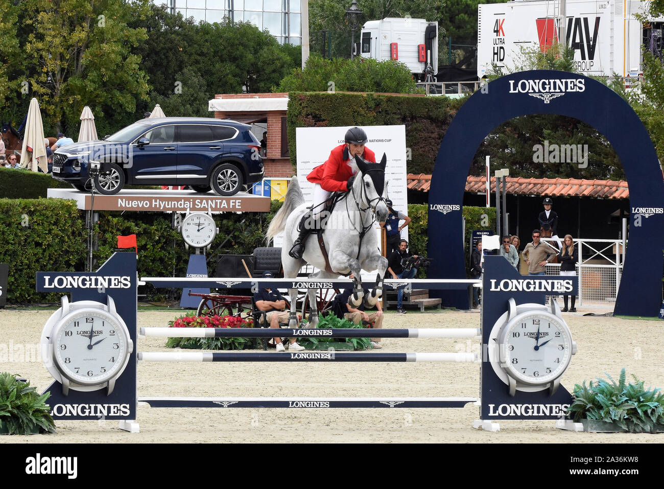 Barcelona, Spain. 05th Oct, 2019. Spanish professional rider Carlos Catalan participates during the Queen's Cup - Segura Widows Trophy Longines FEI Jumping Nations Cup Final in Barcelona. Credit: SOPA Images Limited/Alamy Live News Stock Photo