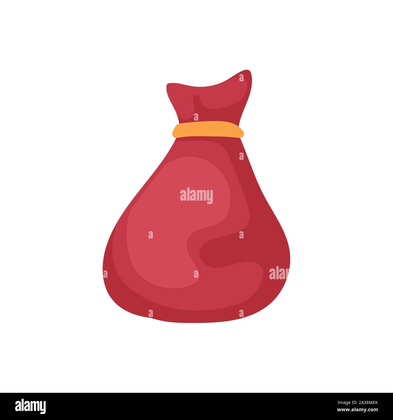 full red bag of gifts from santa claus on white background vector ...