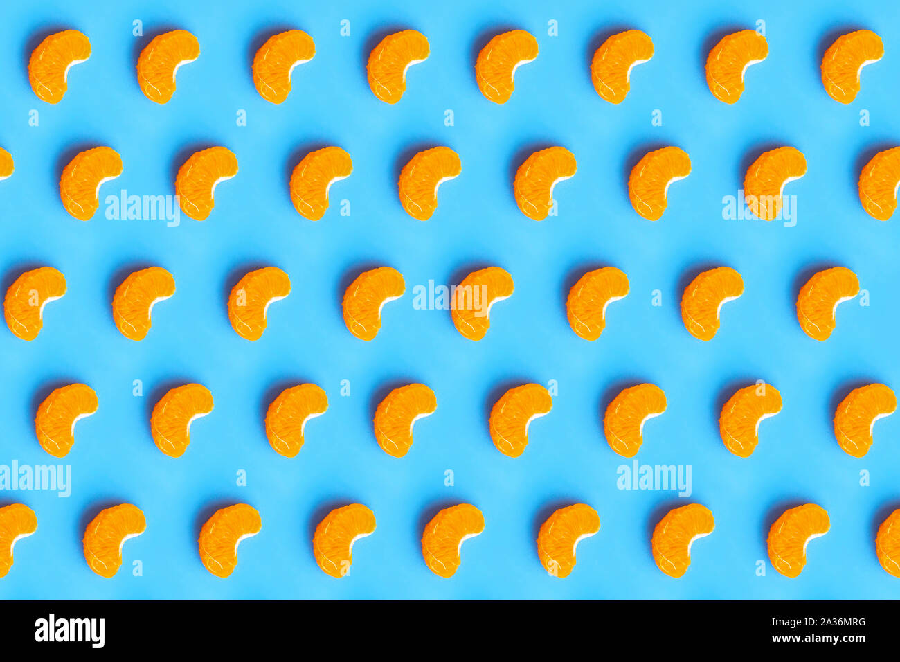 Seamless background with mandarin carpel oranges tangerines Stock Photo