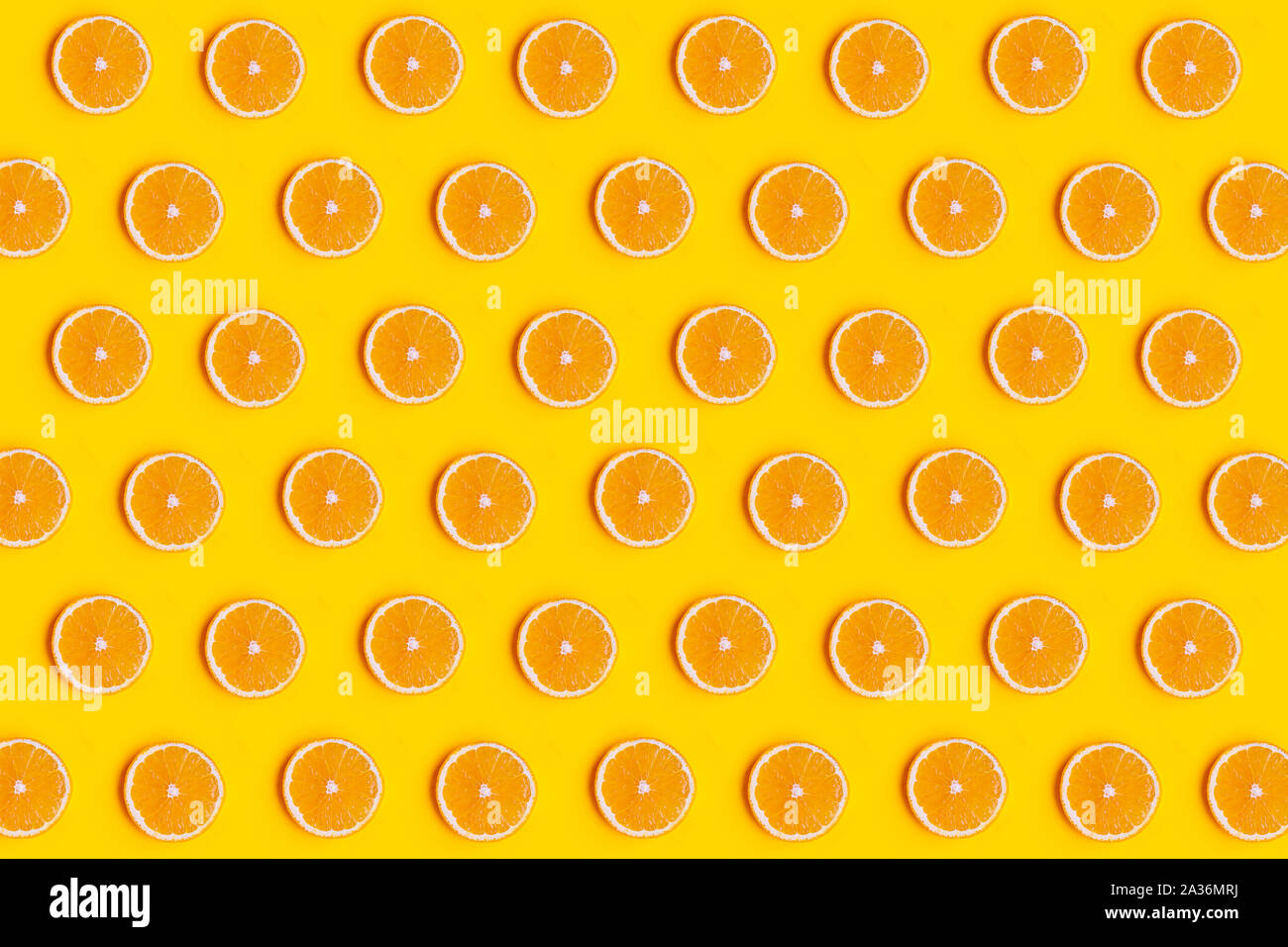 Seamless pattern with orange fruit slides Stock Photo