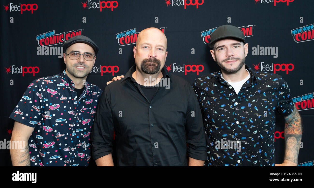New York, NY - October 5, 2019: Dave Tango, Jason Hawes, Steve Gonsalves  attend presser for Ghost Nation by Travel Channel during New York Comic Con  at Jacob Javits Center Stock Photo - Alamy
