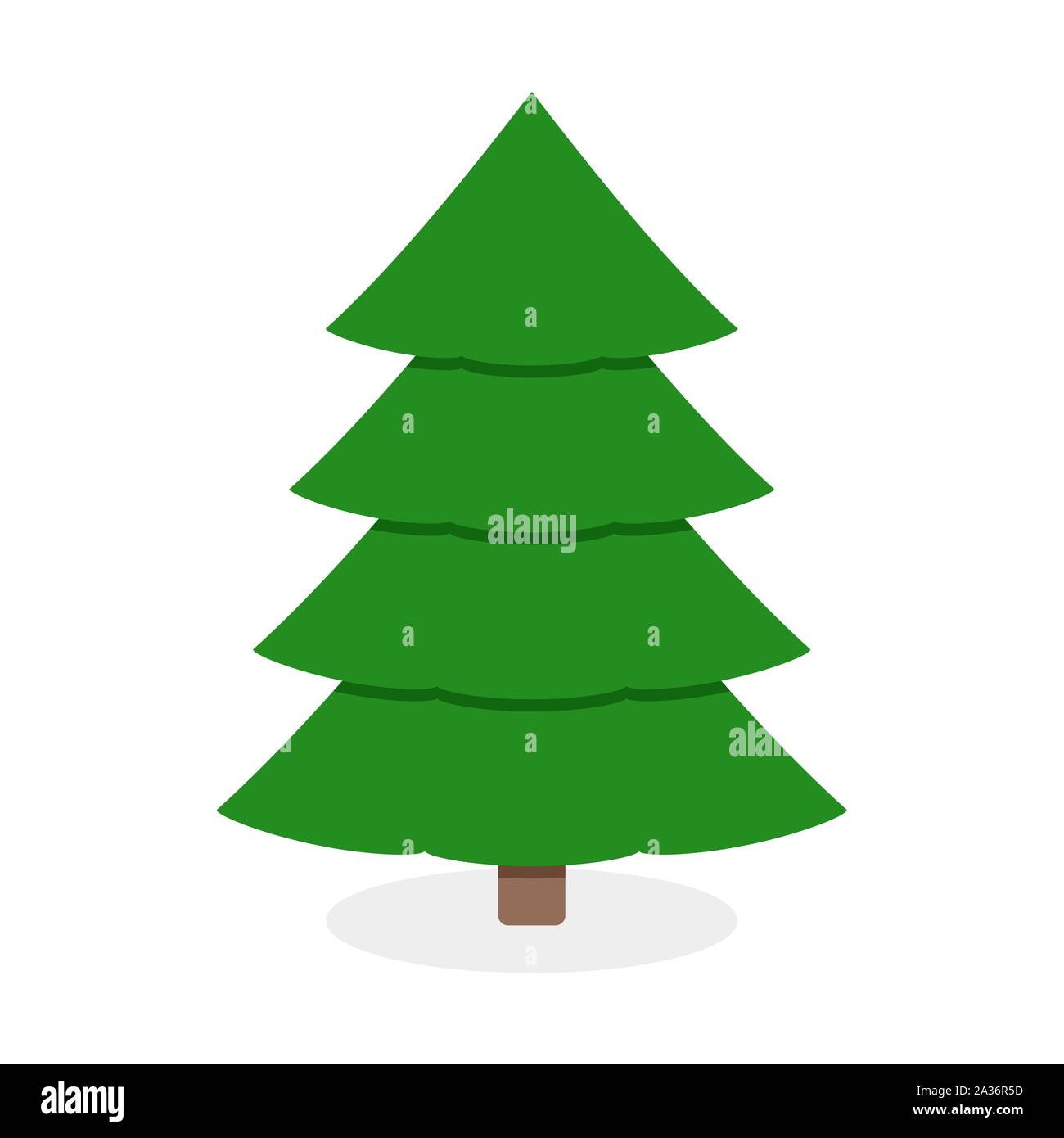 Christmas green tree isolated on white background. Symbol vector ...