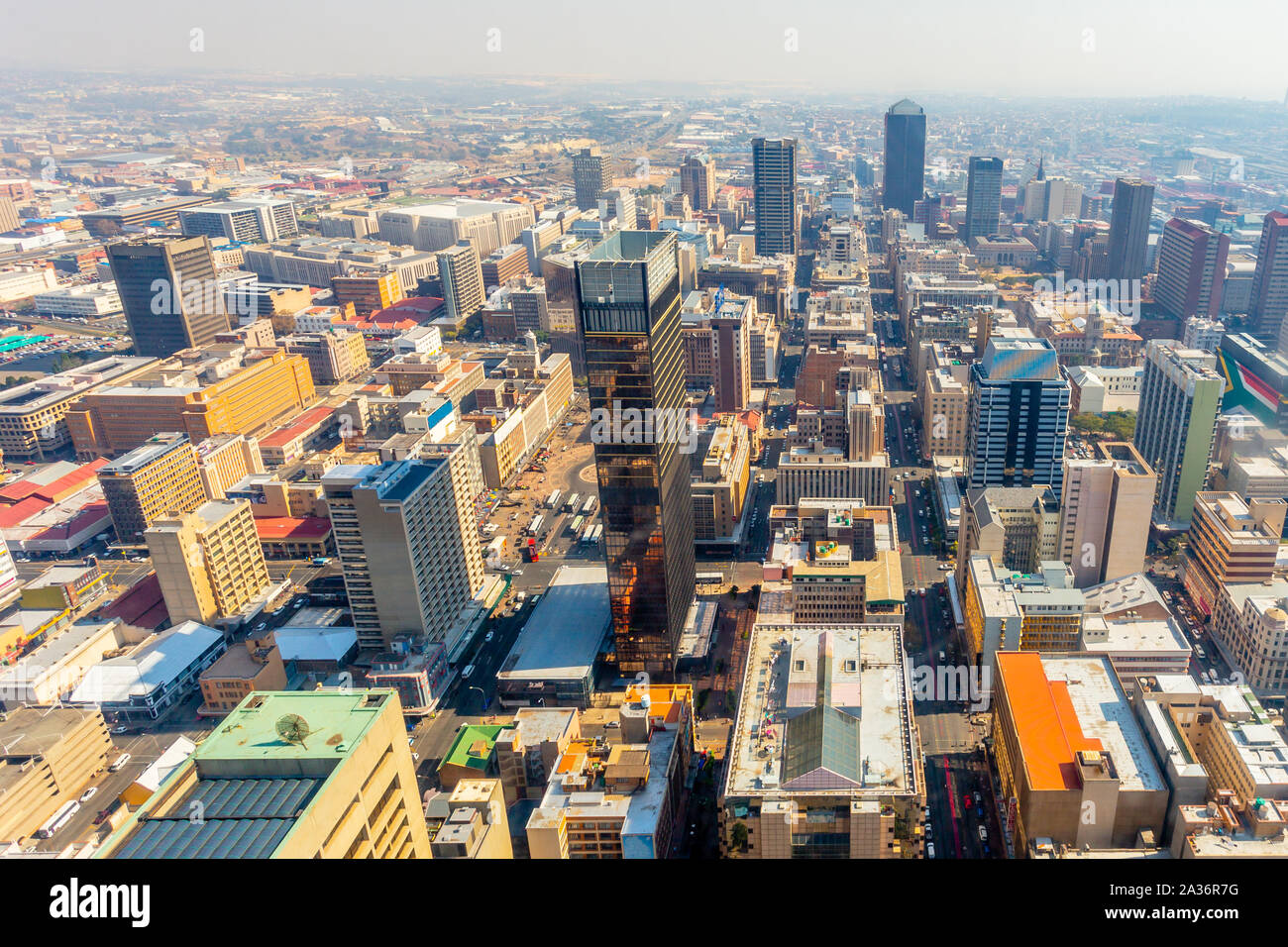Central business district of Johannesburg city panorama, South Africa Stock Photo