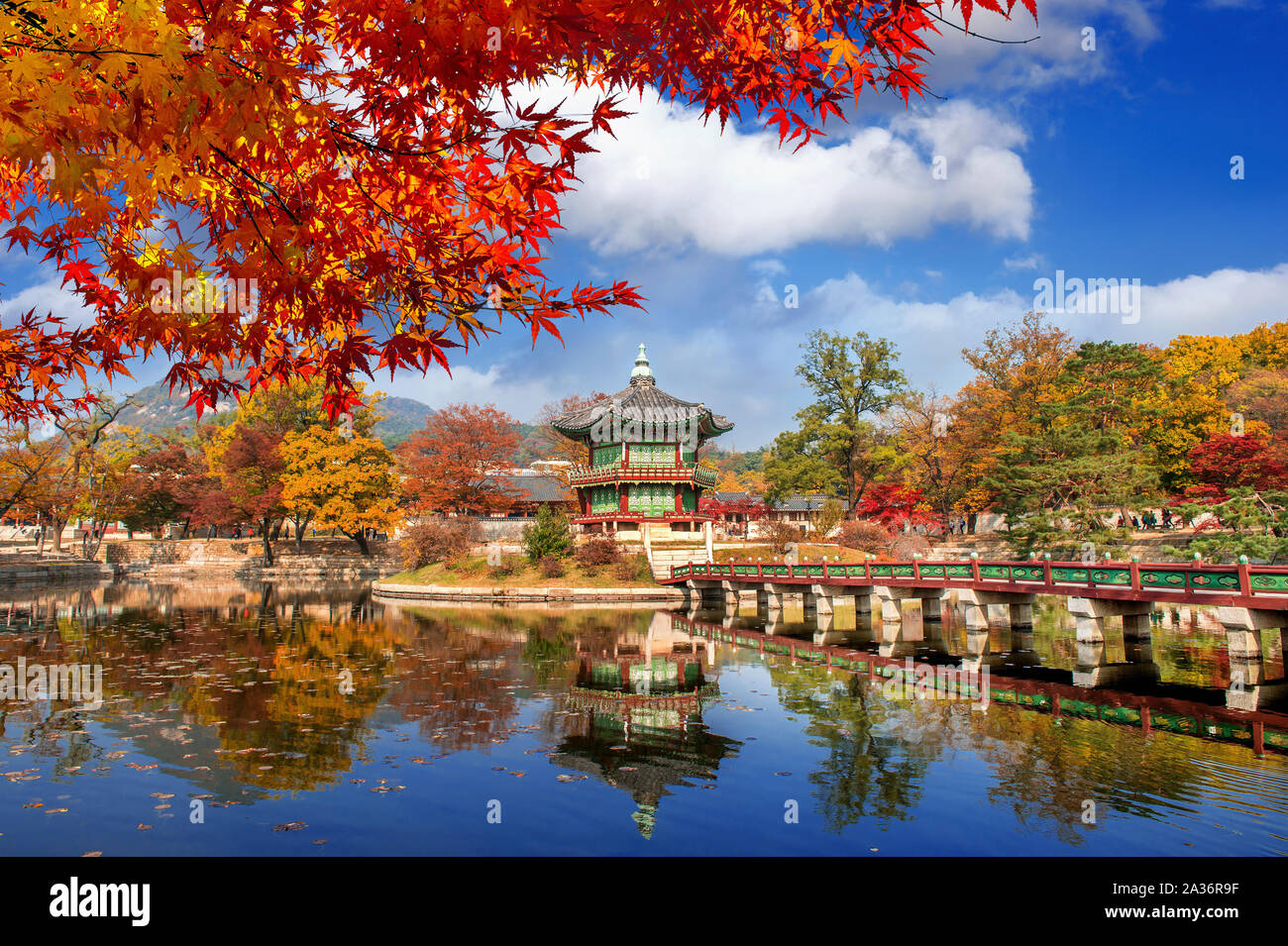 Gyeongbokgung Palace in autumn,South Korea. Stock Photo