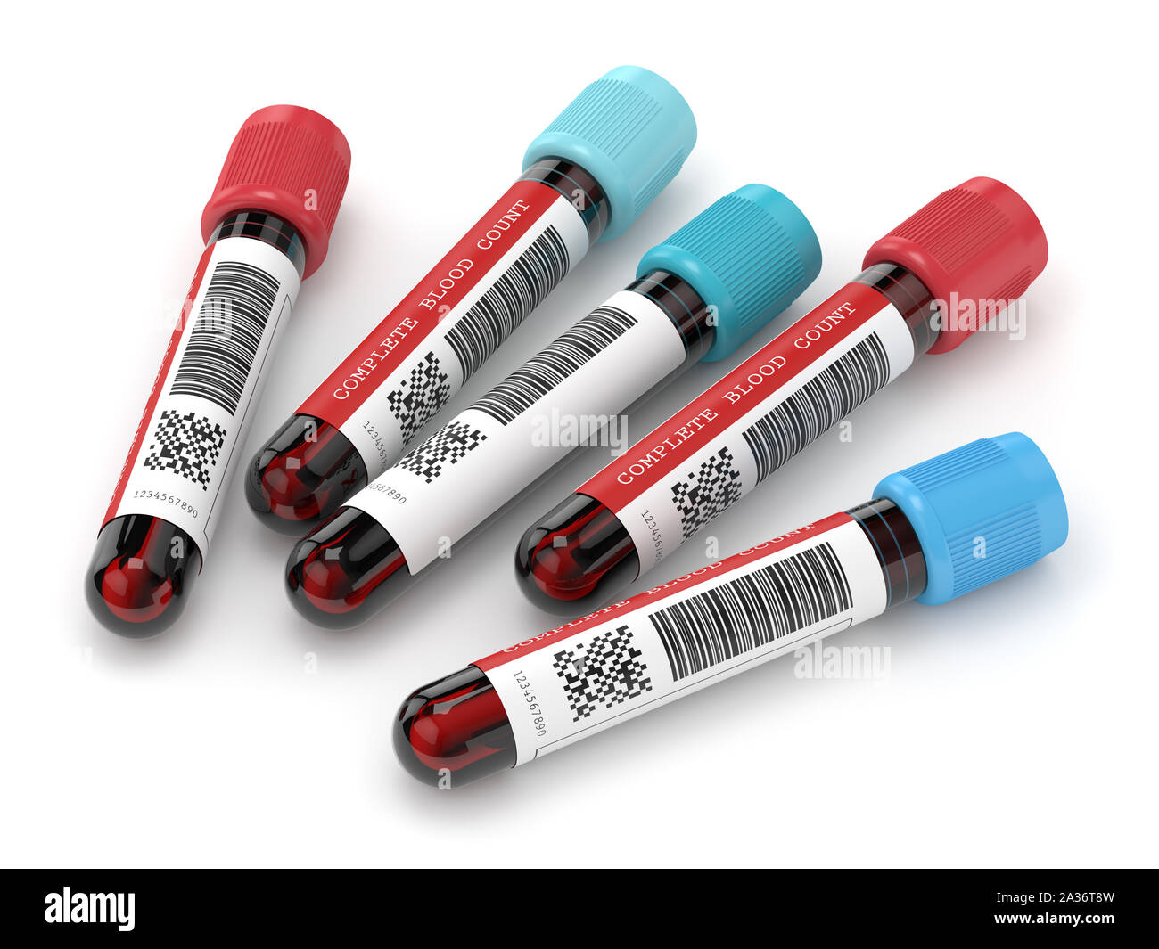 3d render of CBC blood tubes over white background Stock Photo Alamy