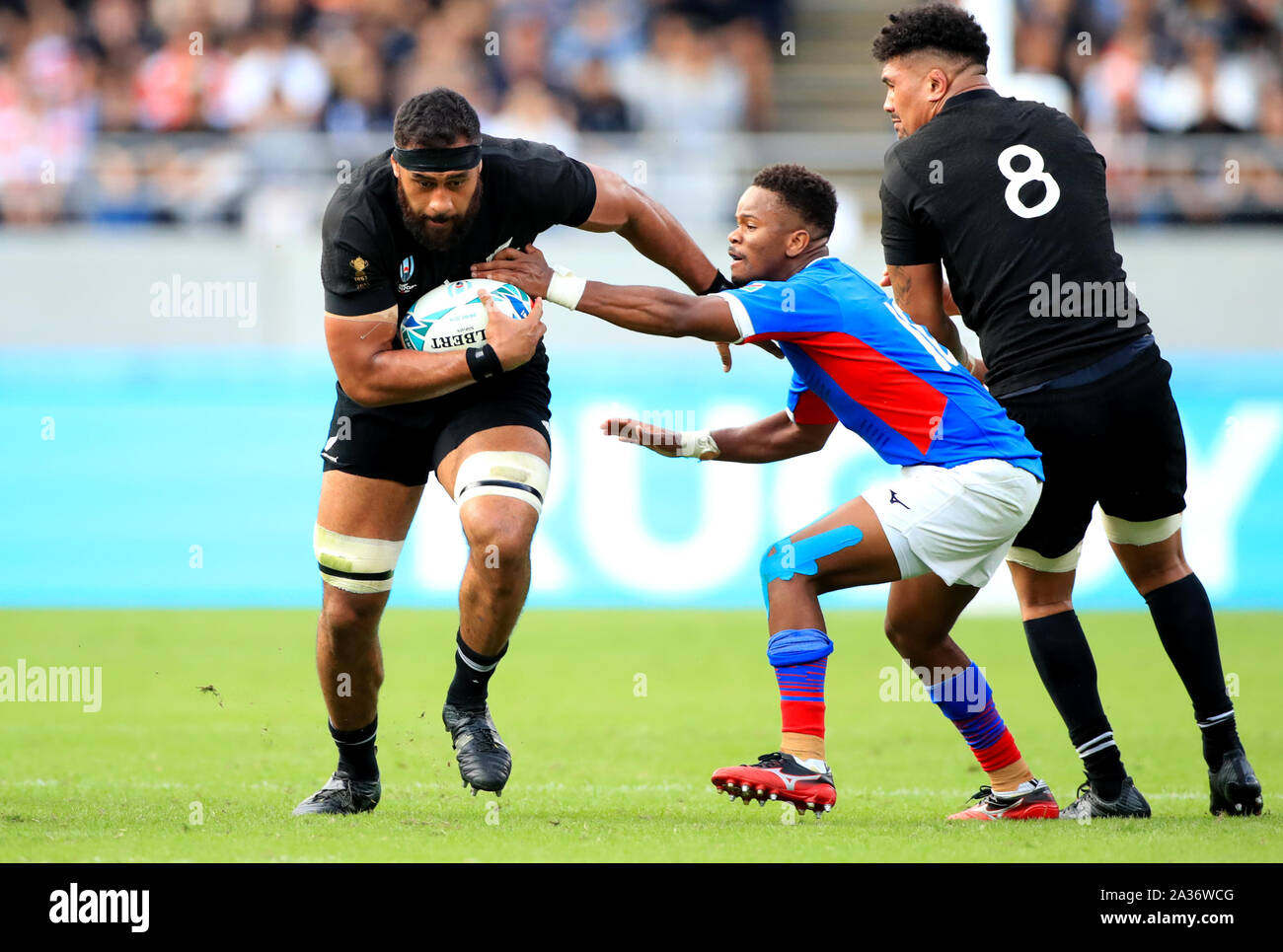 New Zealand's Patrick Tuipulotu in action during the 2019 Rugby World Cup Pool B match at Tokyo Stadium. Stock Photo