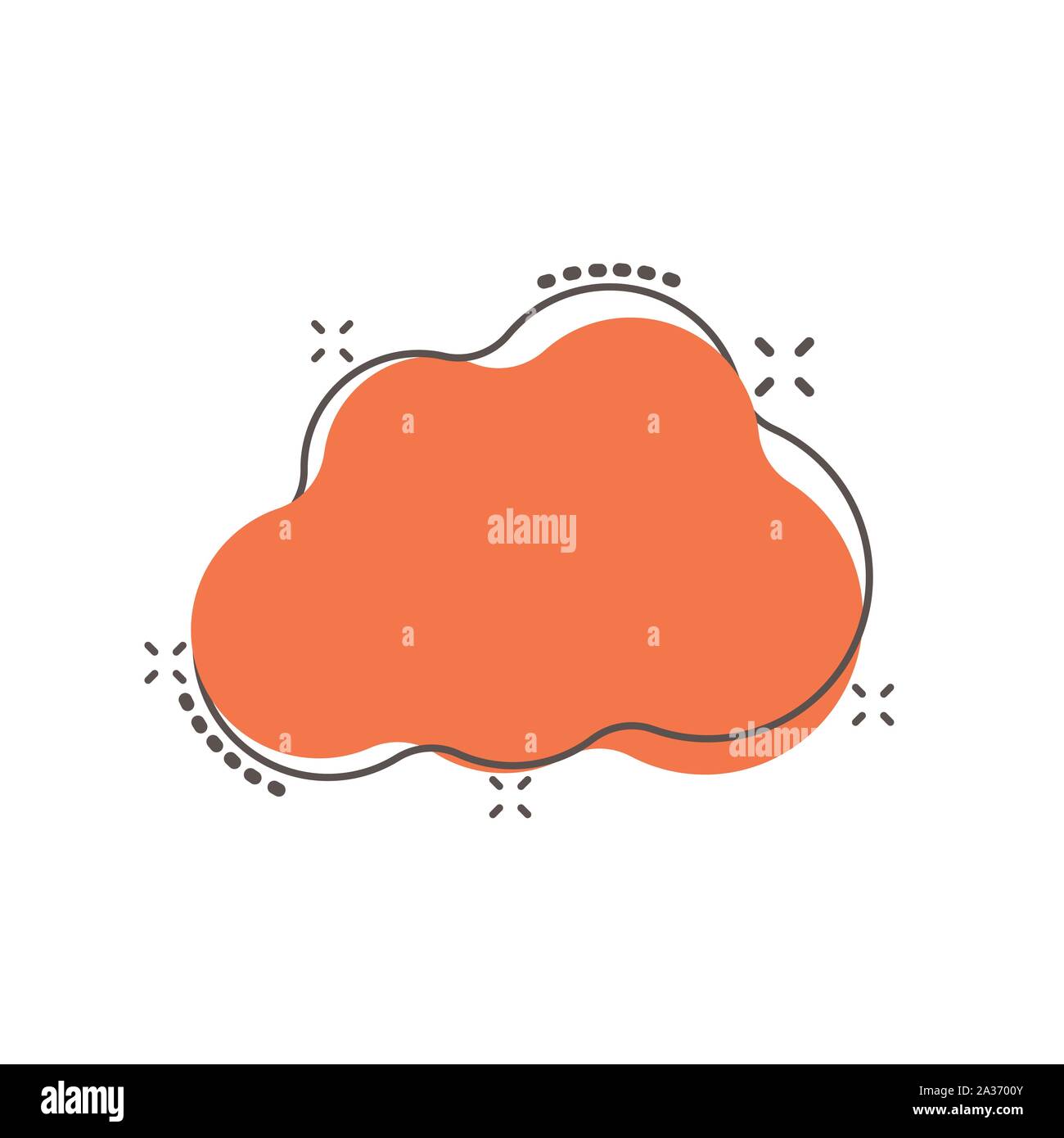 Vector cartoon cloud sky icon in comic style. Air bubble sign ...