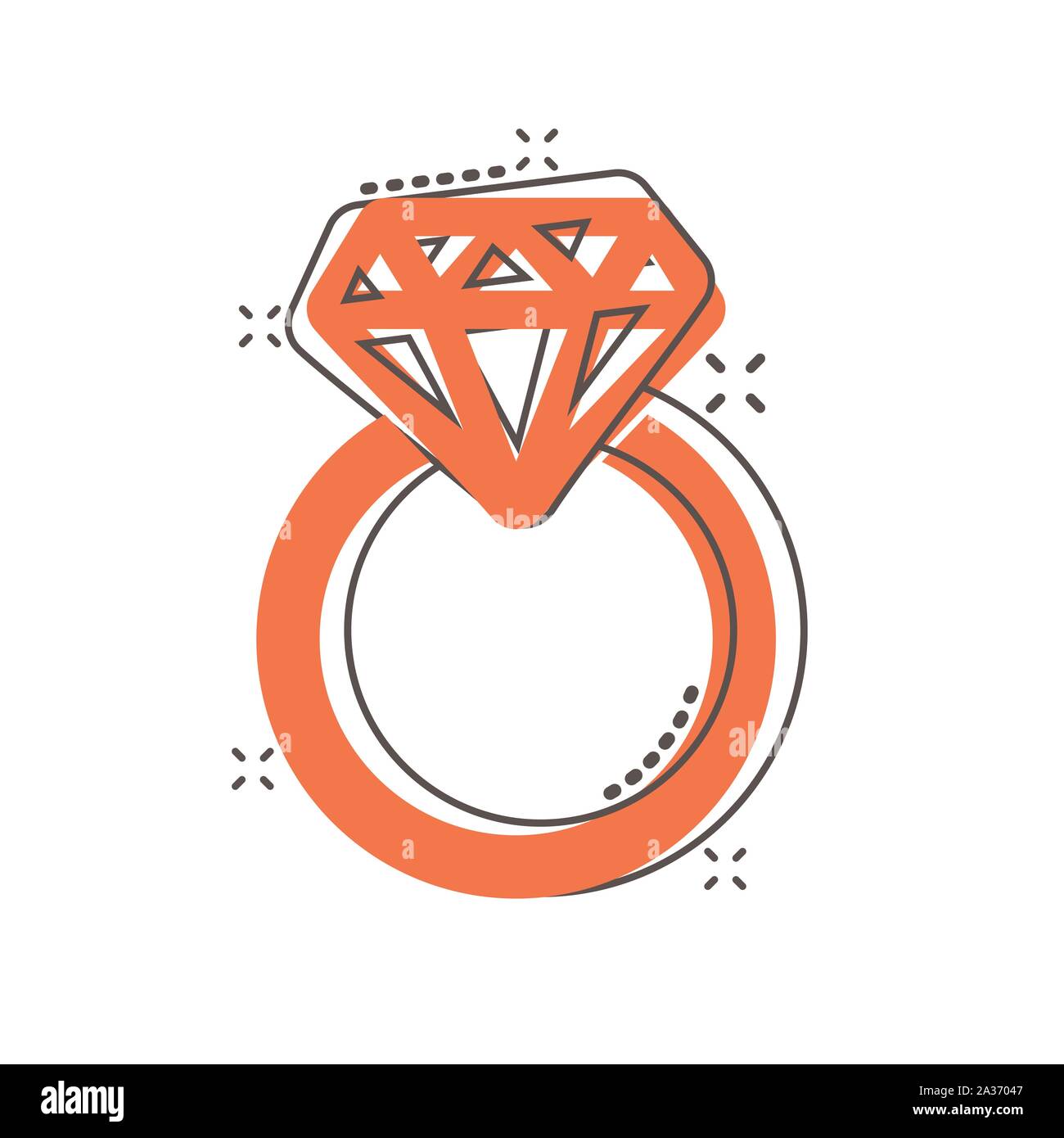 Free Vector | Hand drawn diamond ring cartoon illustration