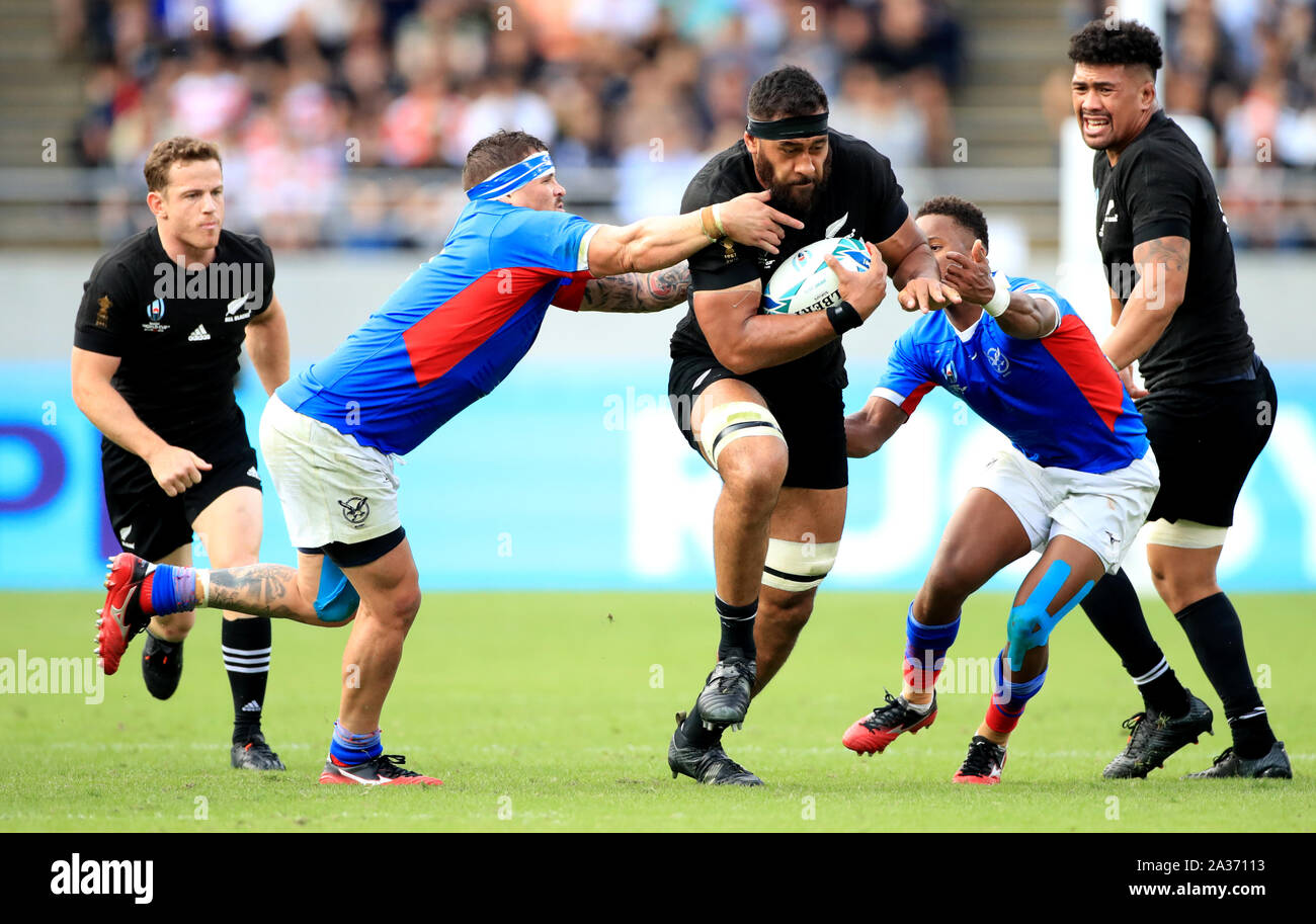 New Zealand's Patrick Tuipulotu during the 2019 Rugby World Cup Pool B match at Tokyo Stadium. Stock Photo