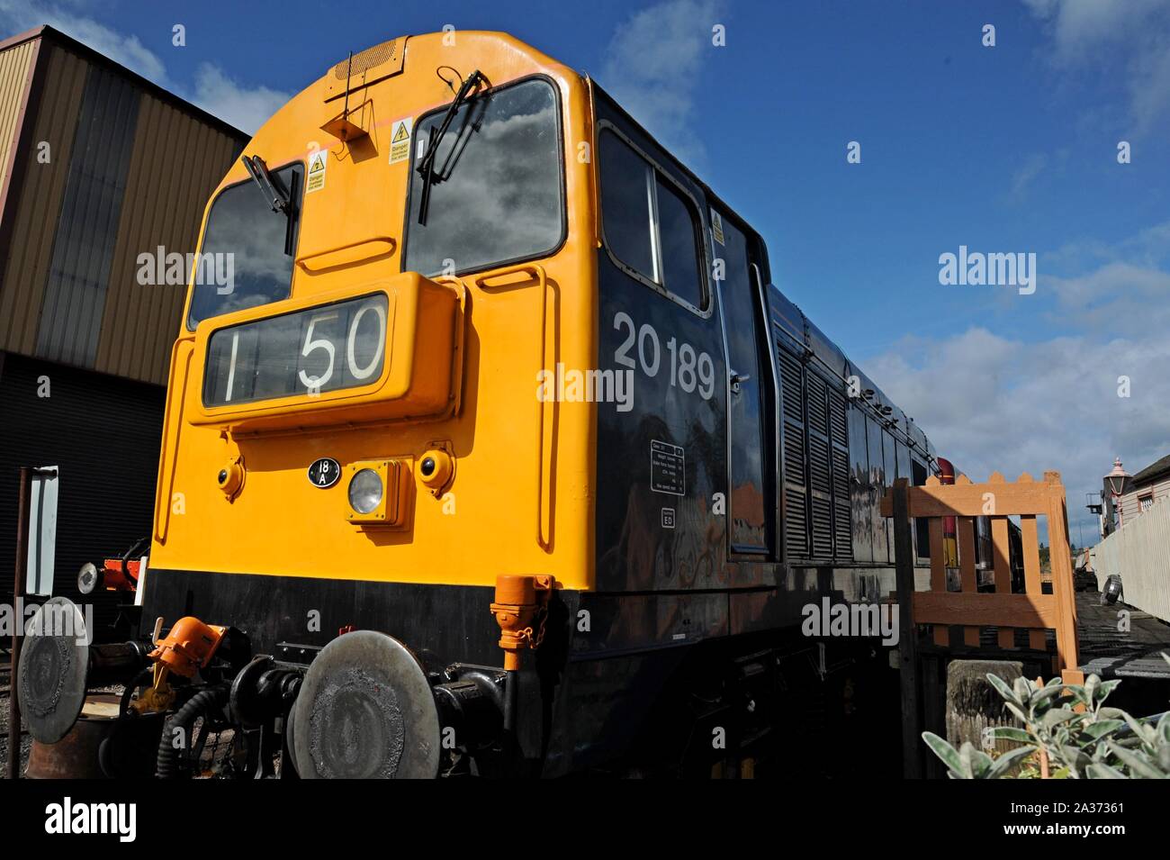 Class 20 classic heritage diesel locomotives on display at Tyseley Railway Centre, Birmingham, UK Stock Photo