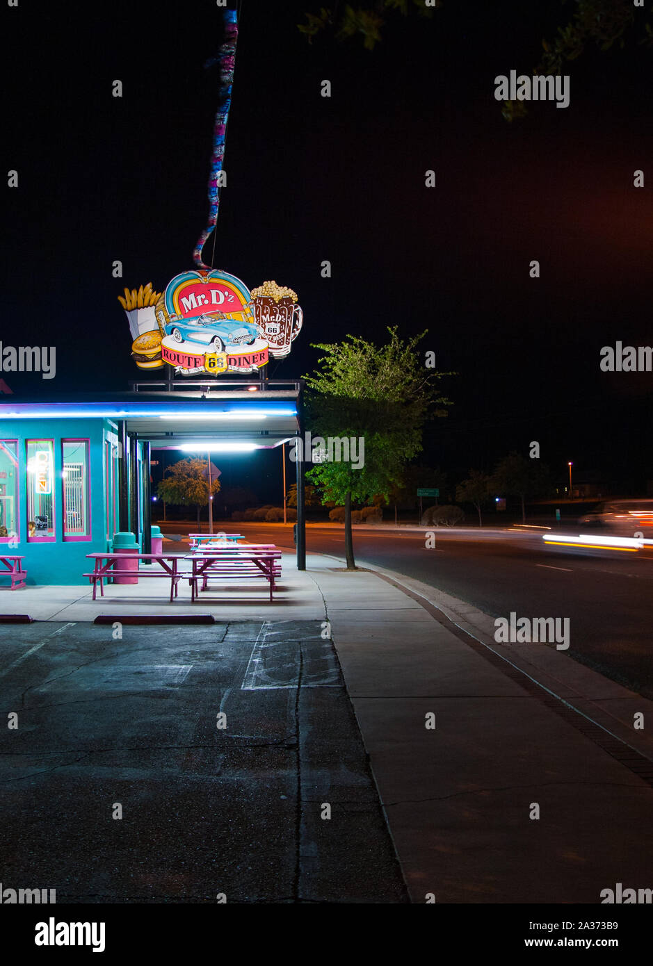 Kingman, Arizona. May 2010: Mr. D'z Route 66 Diner in Kingman located on historic Route 66. Stock Photo