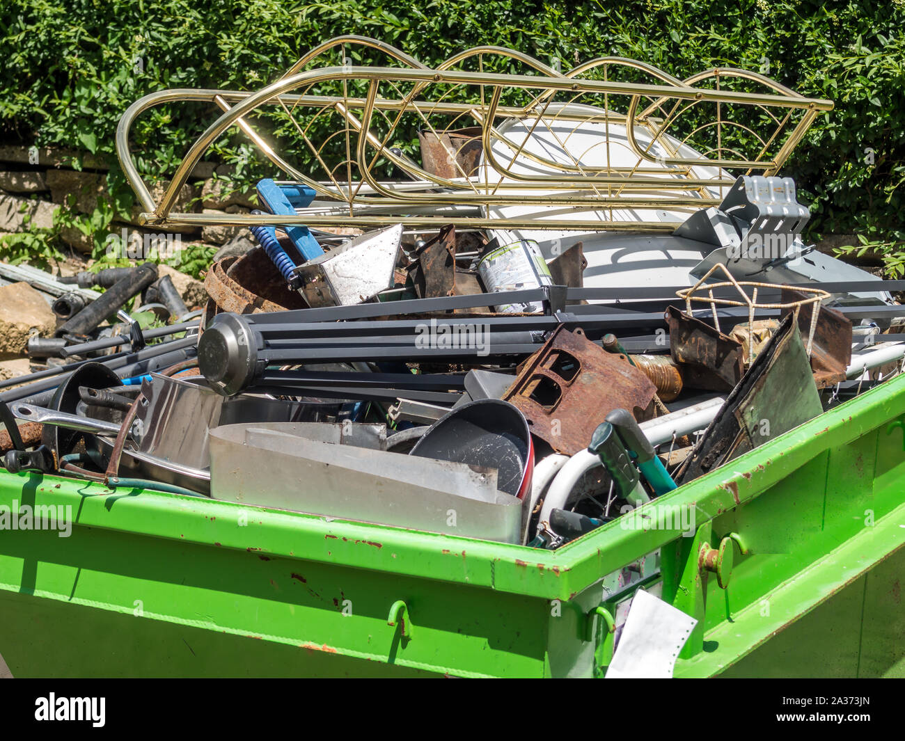 Scrap metal containers Stock Photo Alamy