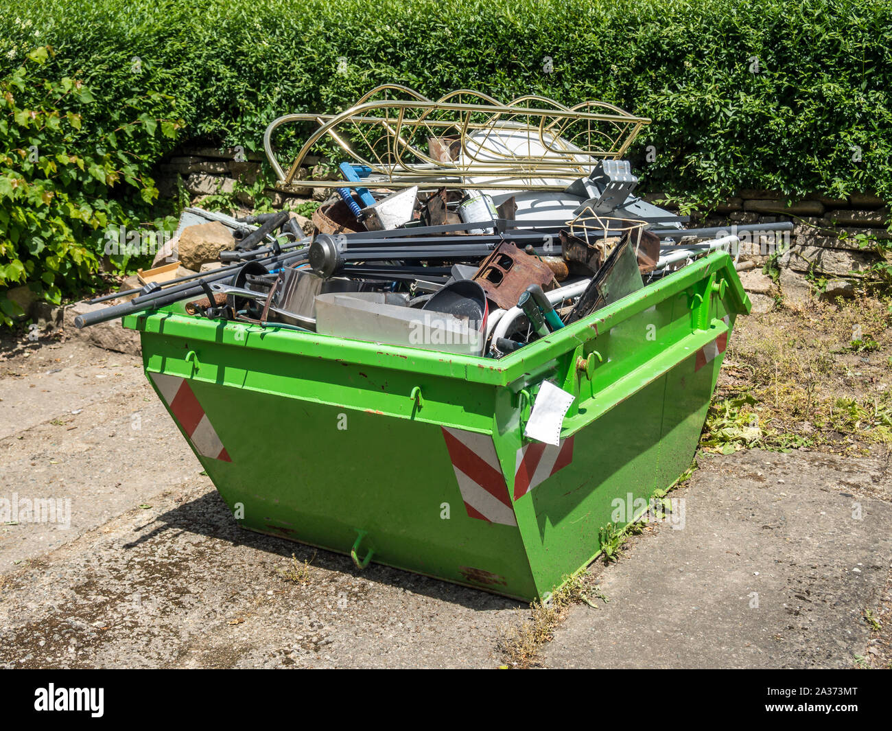 Metal scrap collection container Stock Photo Alamy