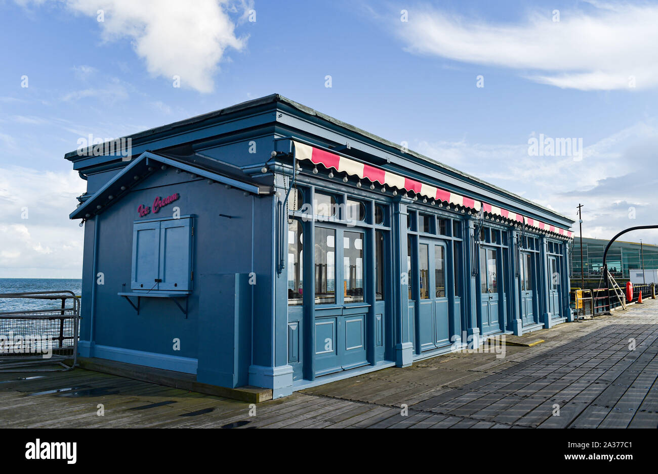 Southend On Sea Essex UK - The Jamie Oliver & Jimmy Doherty cafe features on their Jamie & Jimmy's Friday night feast on Southend Pier Stock Photo